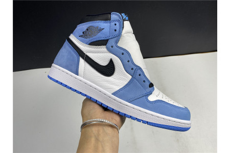 AIR JORDAN 1 RETRO HIGH WHITE UNIVERSITY BLUE BLACK 555088-134