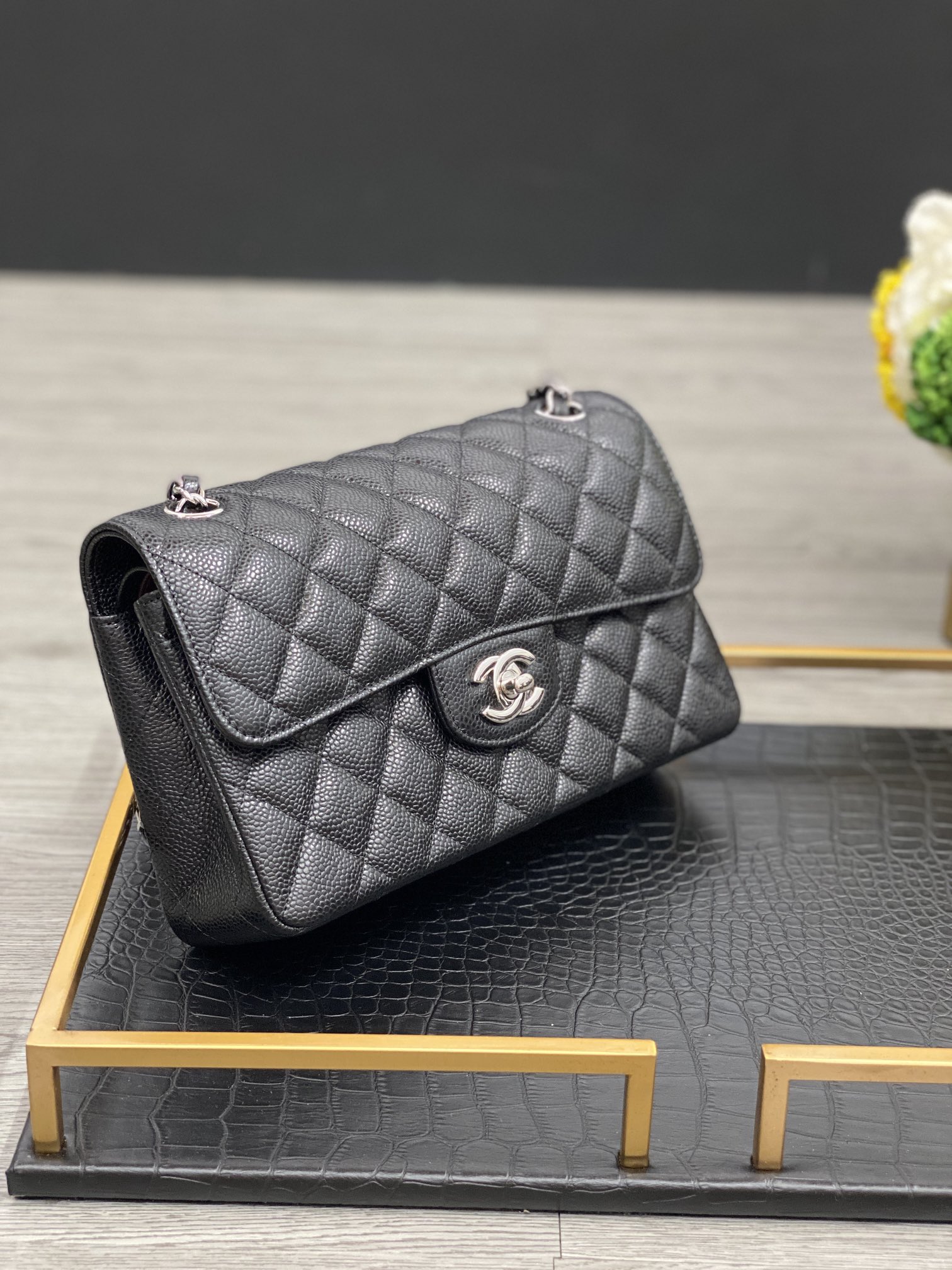 Ch@nel Flap Bag-Caviar-23CM