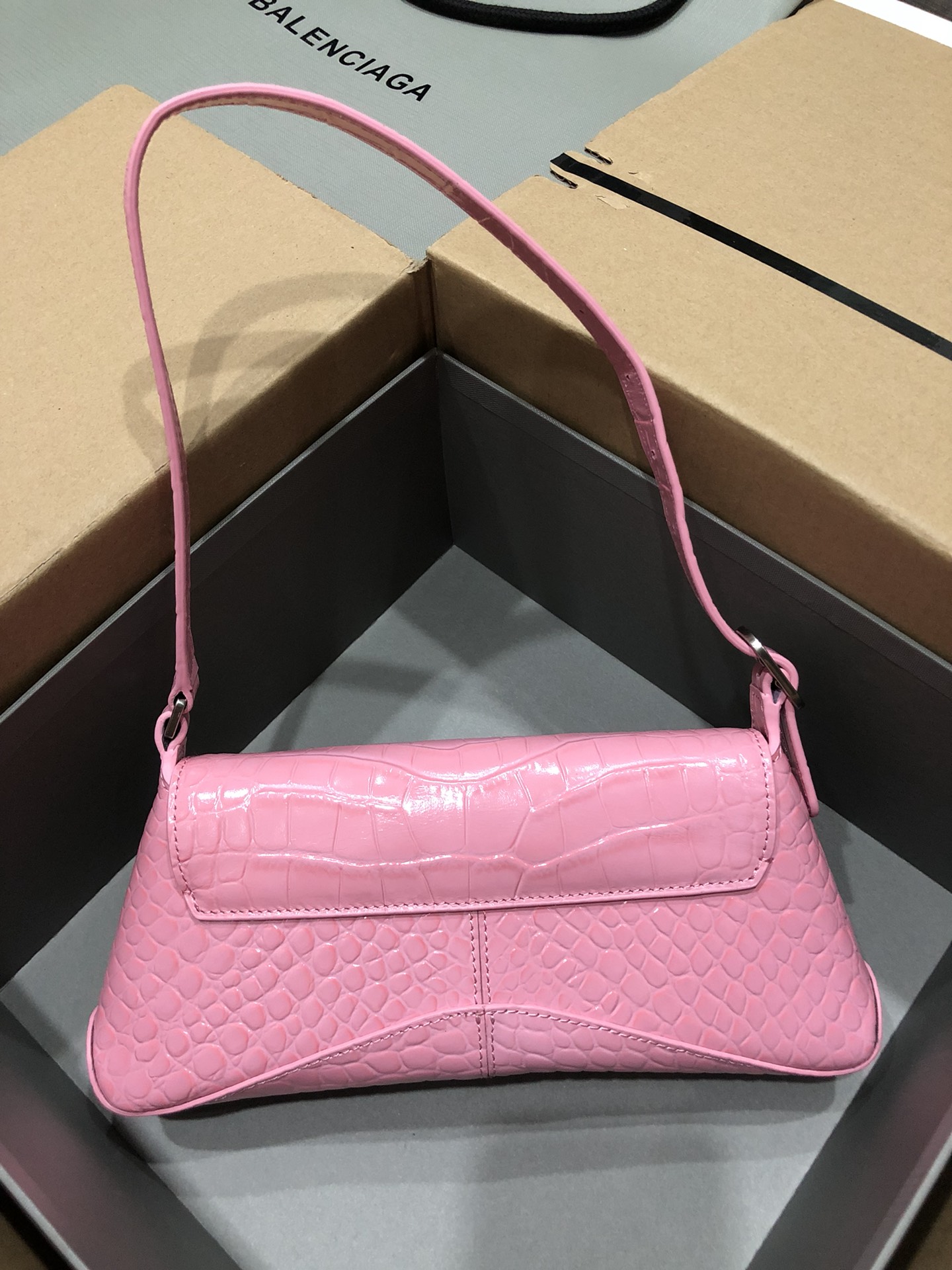 Balenciag XX Flap Bag Crocodile Embossed-27*4.8*15.5CM