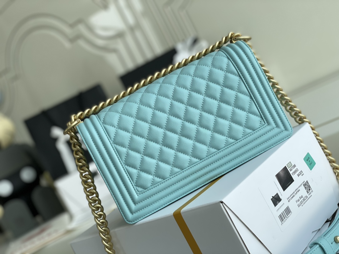 Ch@nel Boy Bag-Caviar-25CM