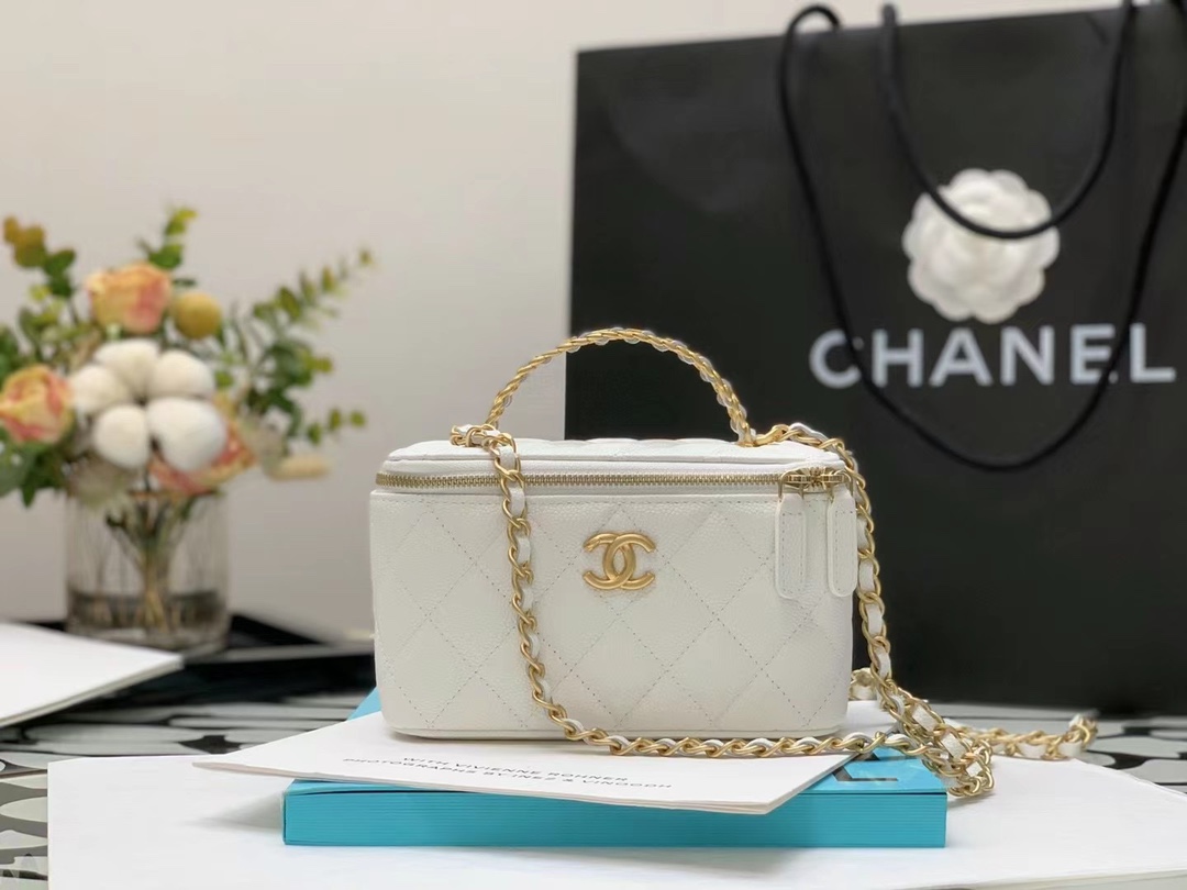 Ch@nel Cosmetic Bag-Caviar-18CM