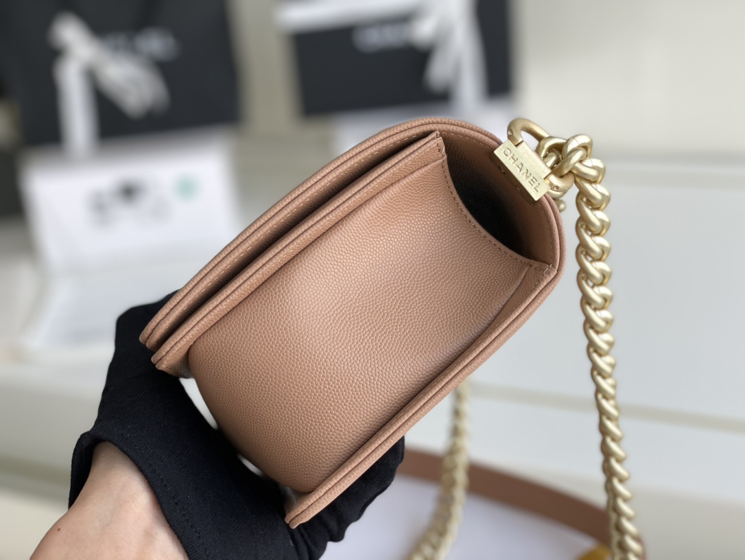 Ch@nel Boy Bag-Caviar-25CM