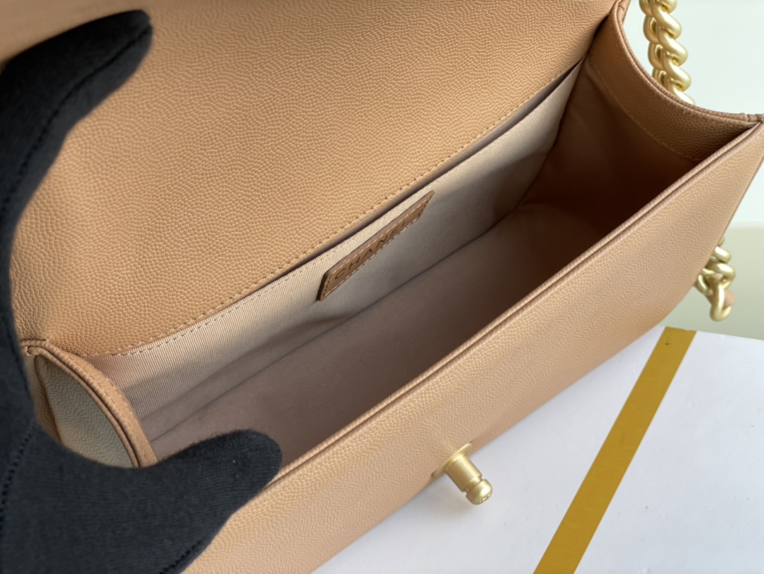 Ch@nel Boy Bag-Caviar-25CM