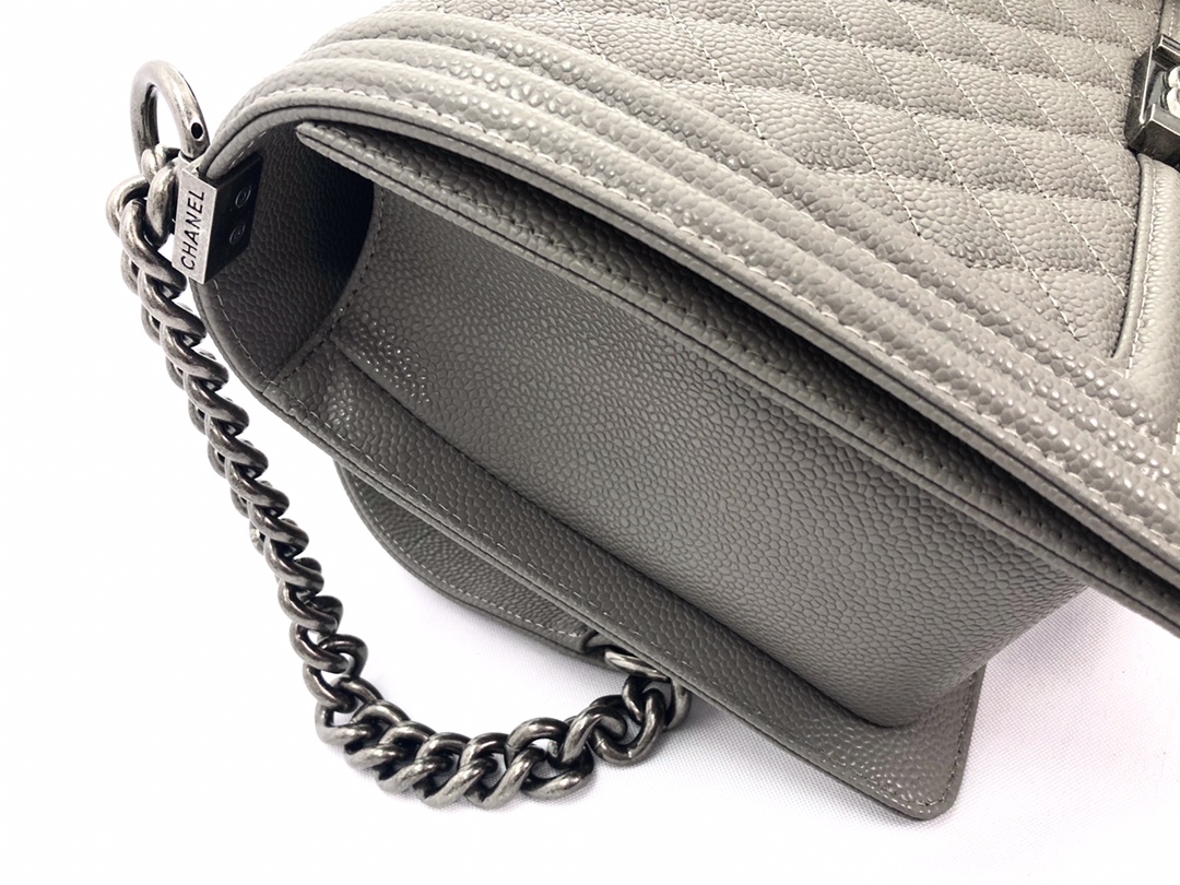 Ch@nel Boy Bag-Caviar-28CM