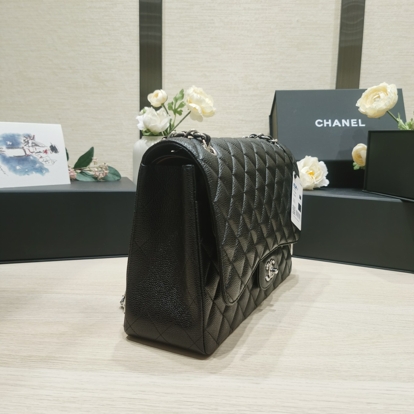 Ch@nel Flap Bag-Caviar Leather-Maxi-33CM