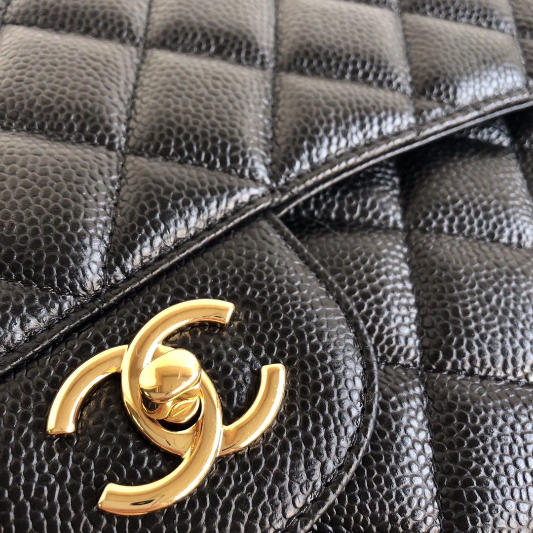 Ch@nel Flap Bag-Caviar Leather-Maxi-33CM