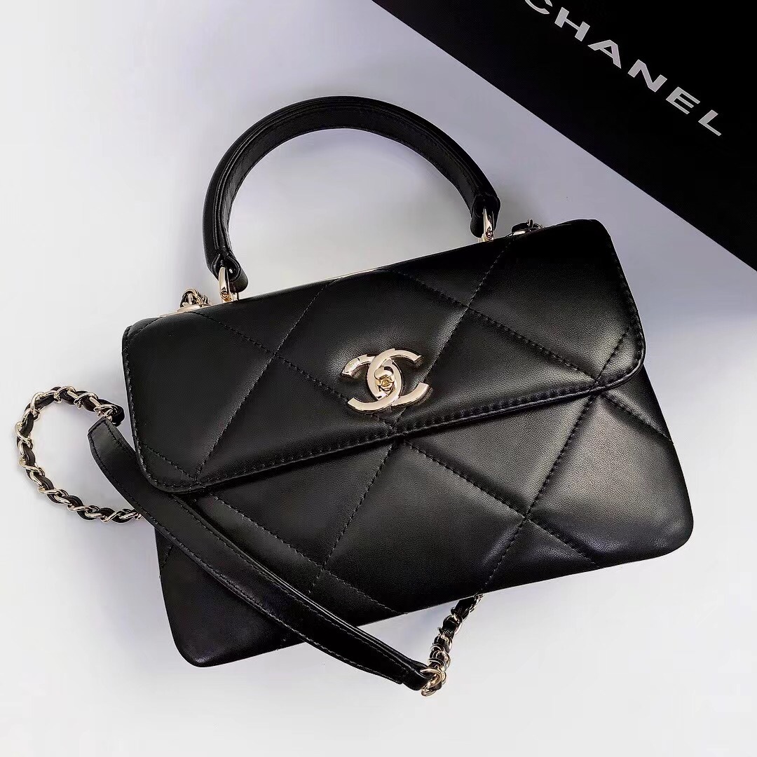 Ch@nel Trendy CC-Champagne Gold-24.5*17*7CM