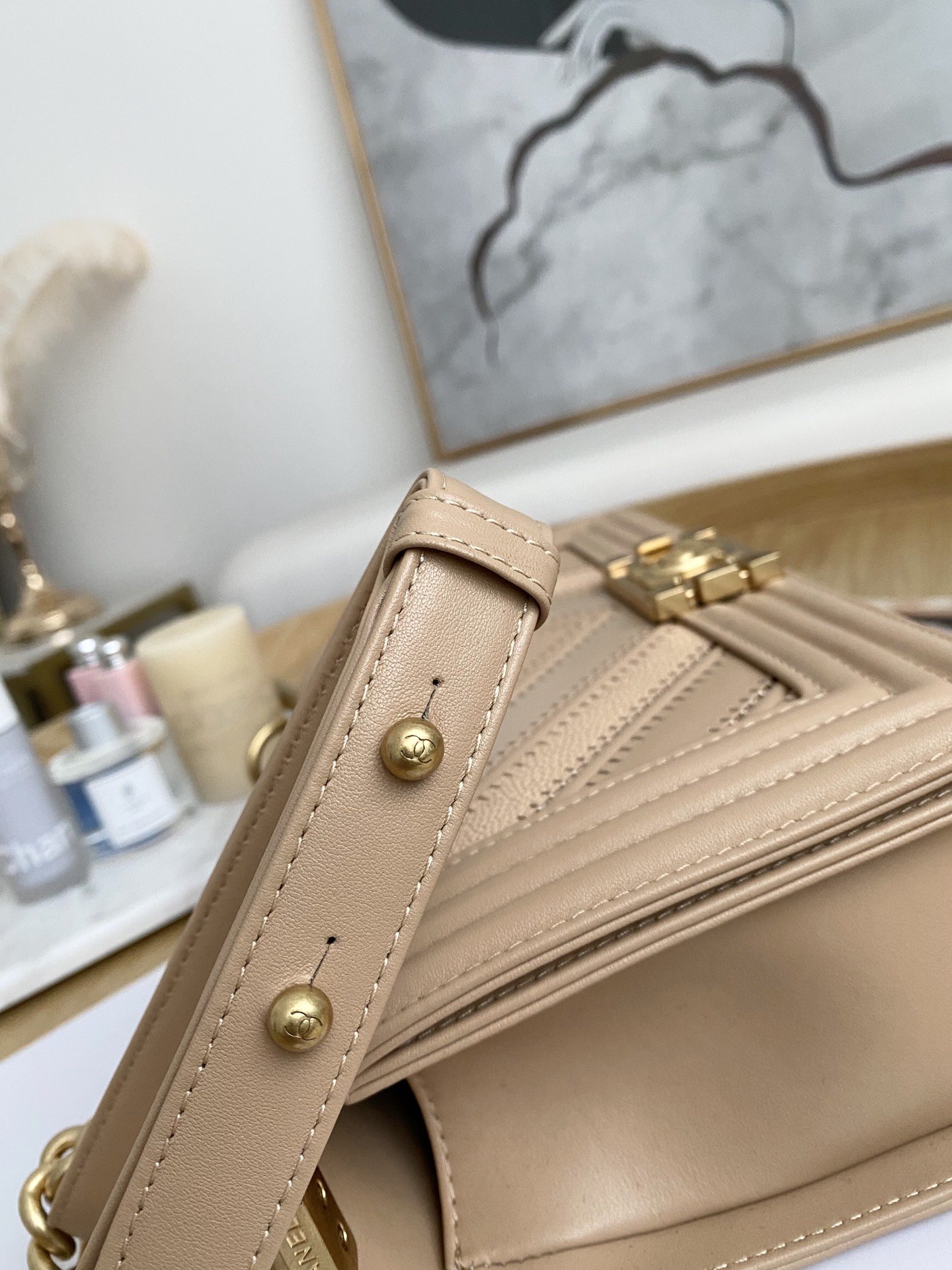 Ch@nel Boy Bag-Caviar-25*16*9CM