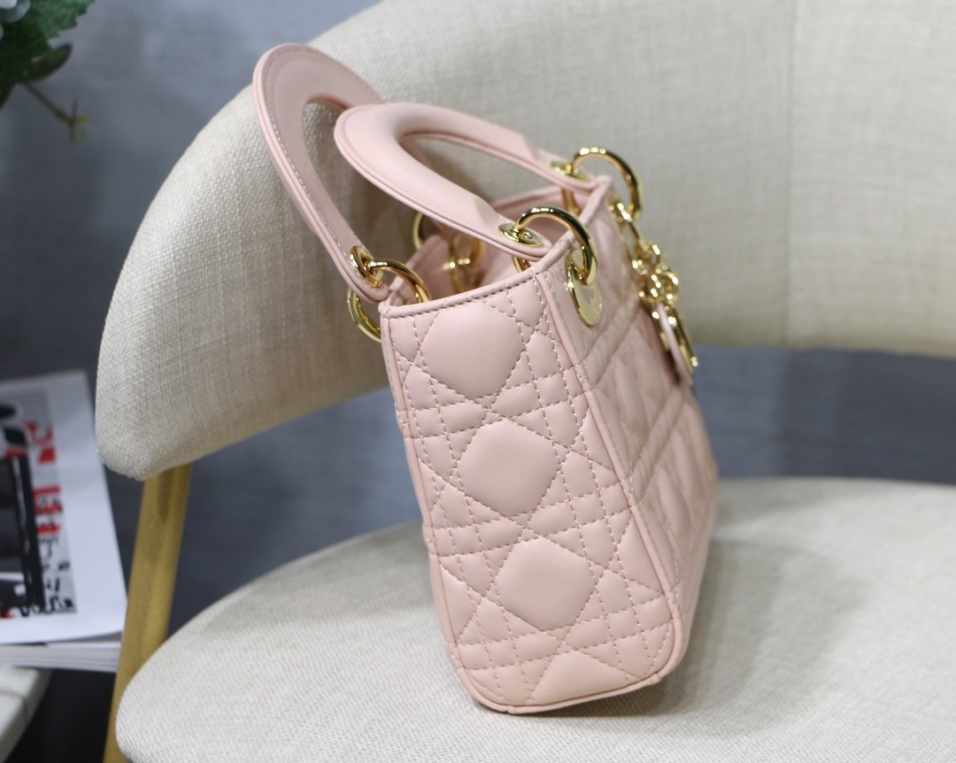 lady D*or with lambskin-17*15*8cm