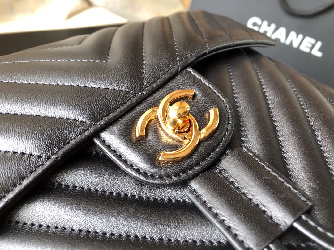 Ch@nel Backpack-Gold Hardware-20*25*10&30*25*15CM