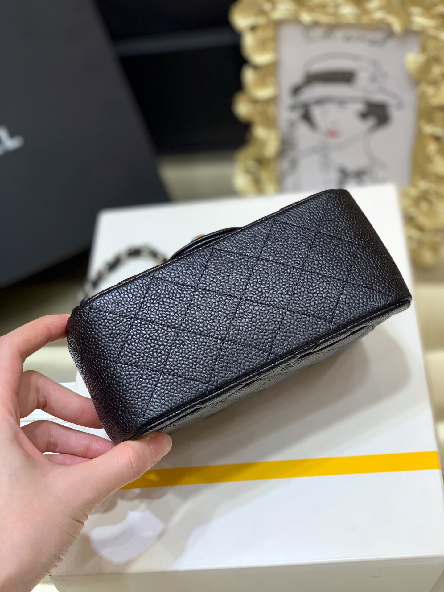 Ch@nel Flap Bag-Caviar-17CM