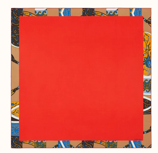 H**mes square towel-140*140cm