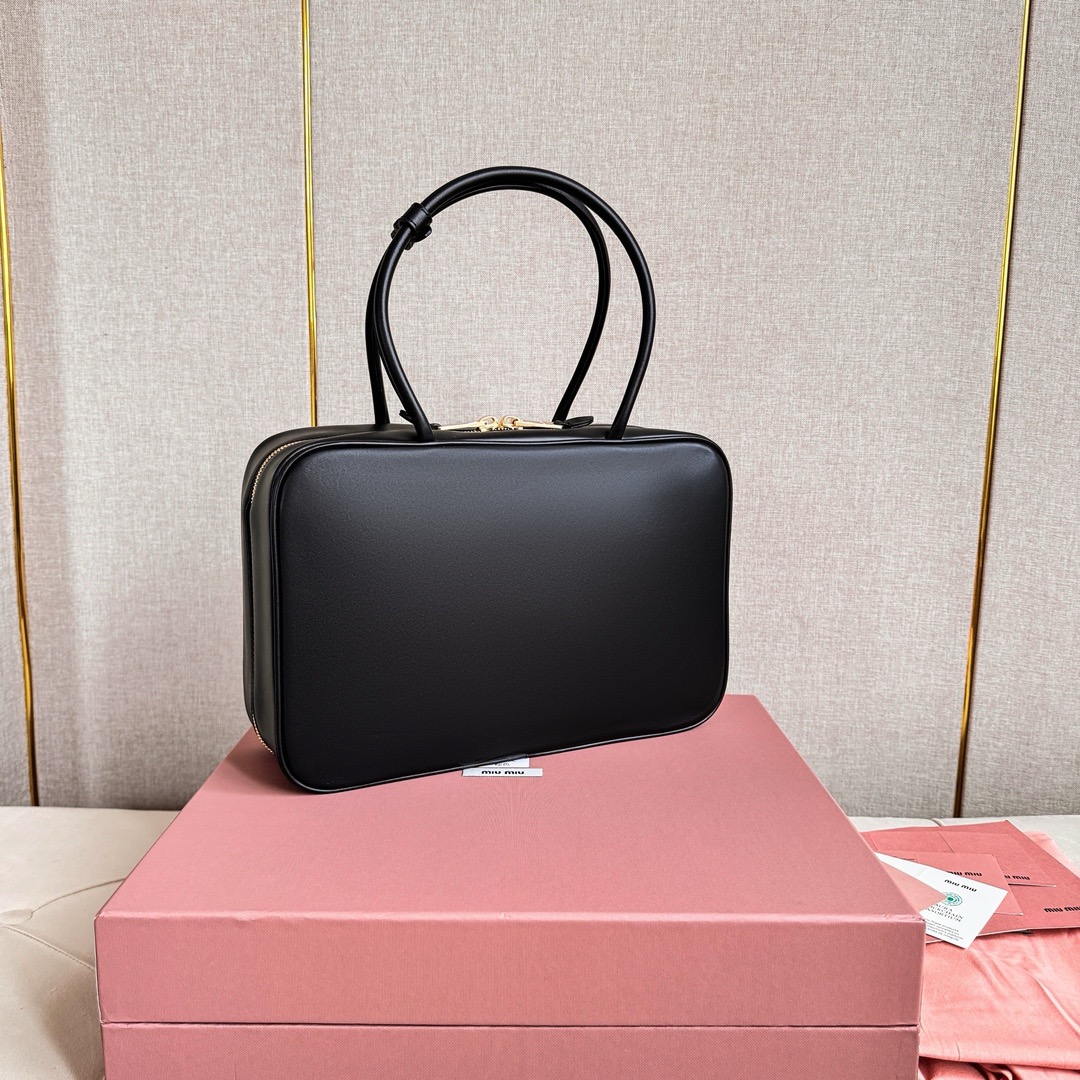 MiuMiu Leather Top Handbag-34X23X12CM