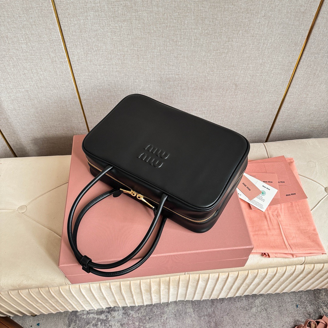 MiuMiu Leather Top Handbag-34X23X12CM