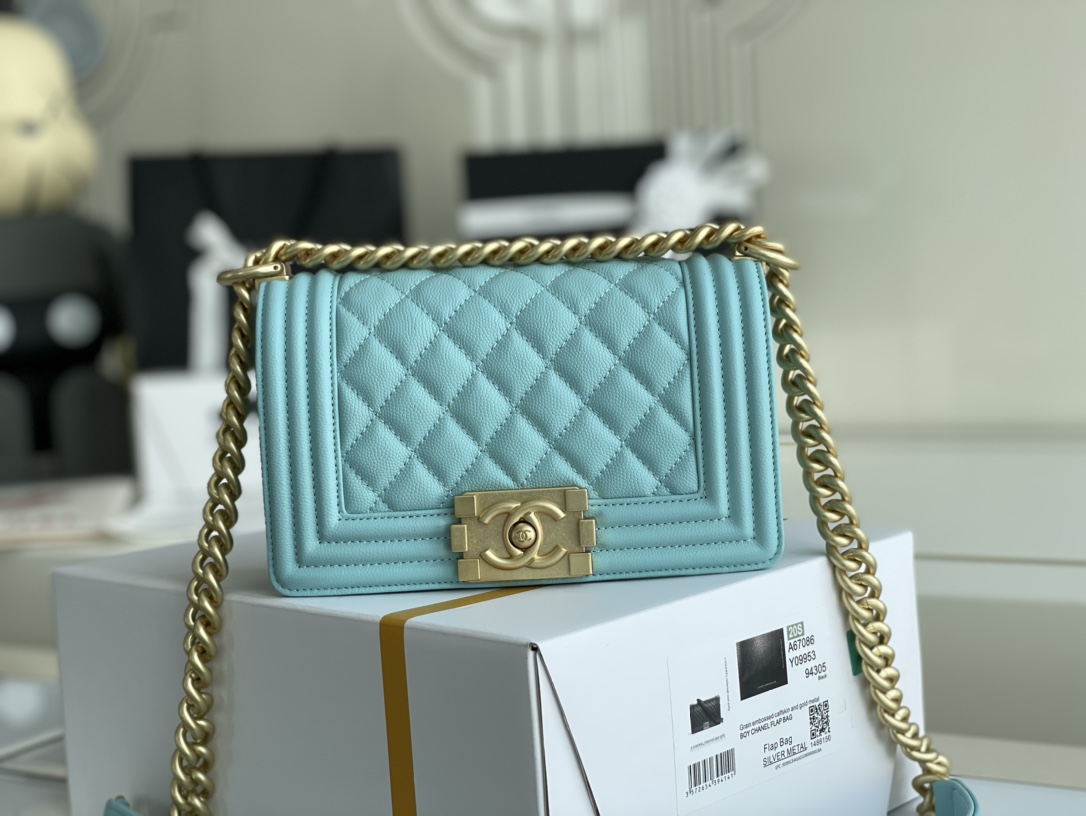 Ch@nel Boy Bag-Caviar-20CM