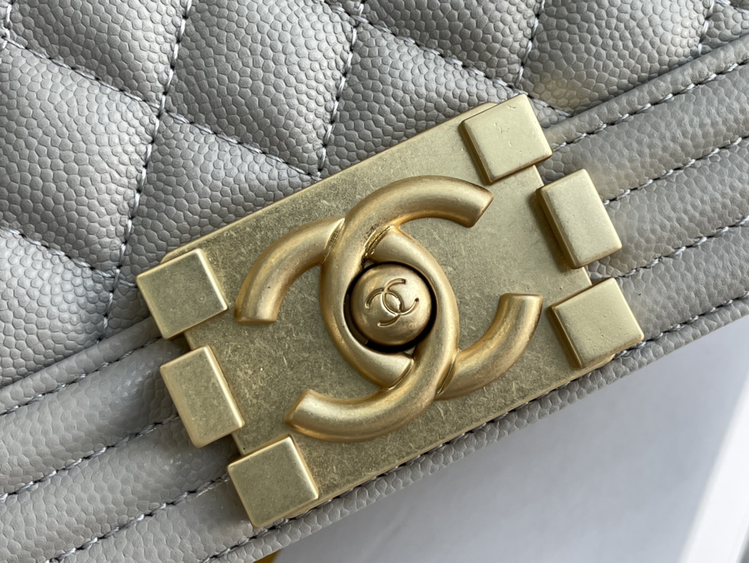 Ch@nel Boy Bag-Caviar-20CM