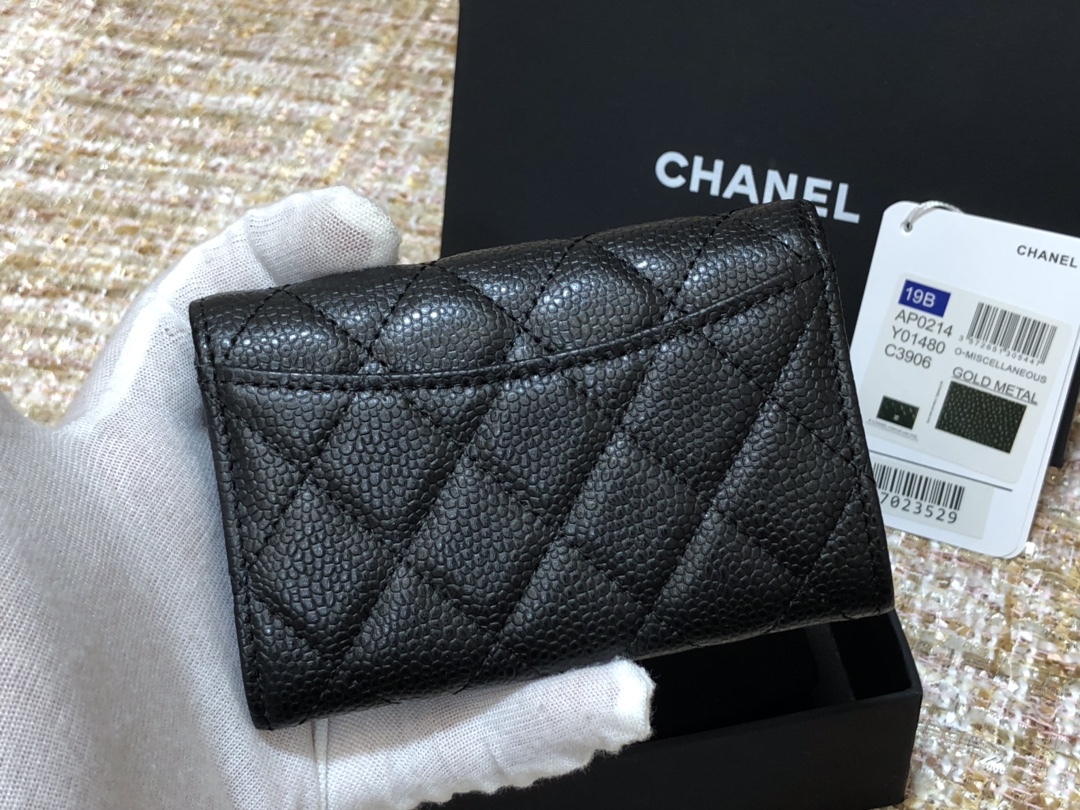 Ch@nel Wallet-Silver Harware-Caviar-11*10CM