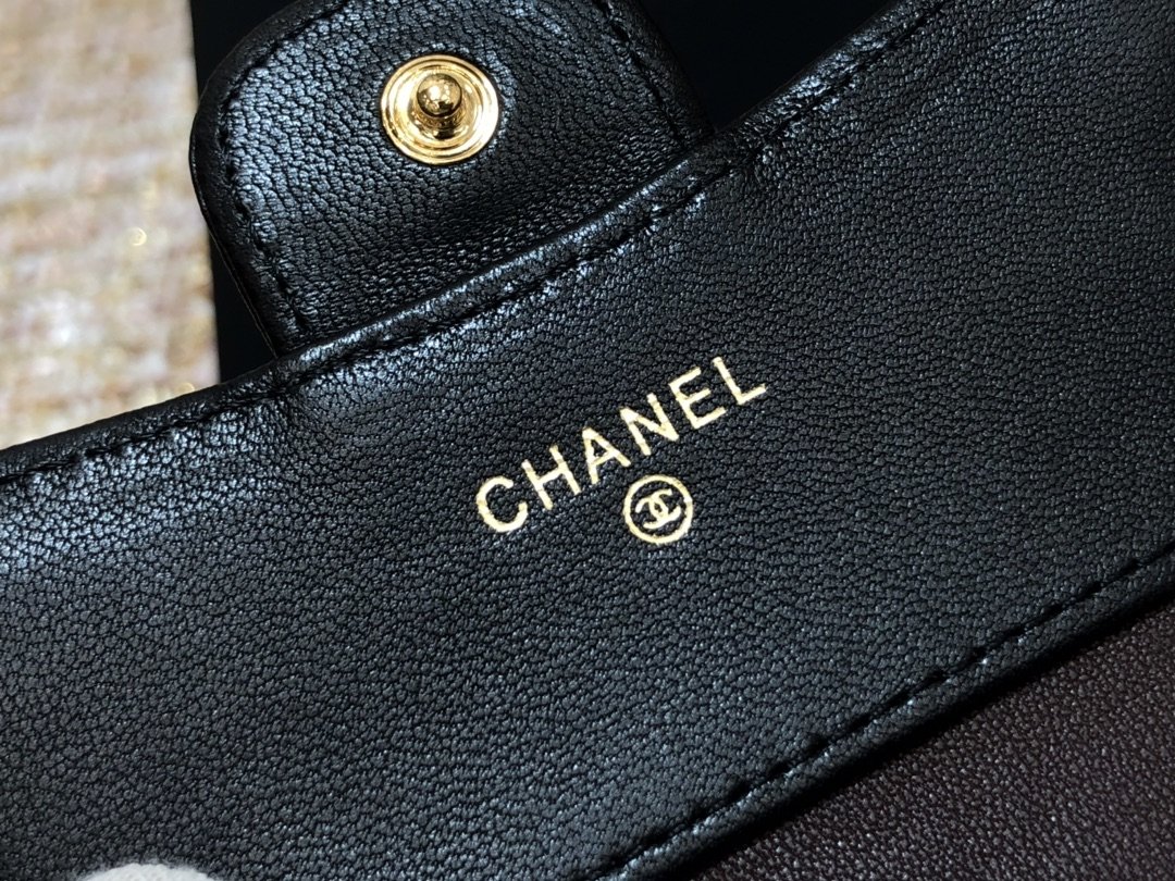 Ch@nel Wallet-Gold Harware-Lamskin-11*10CM