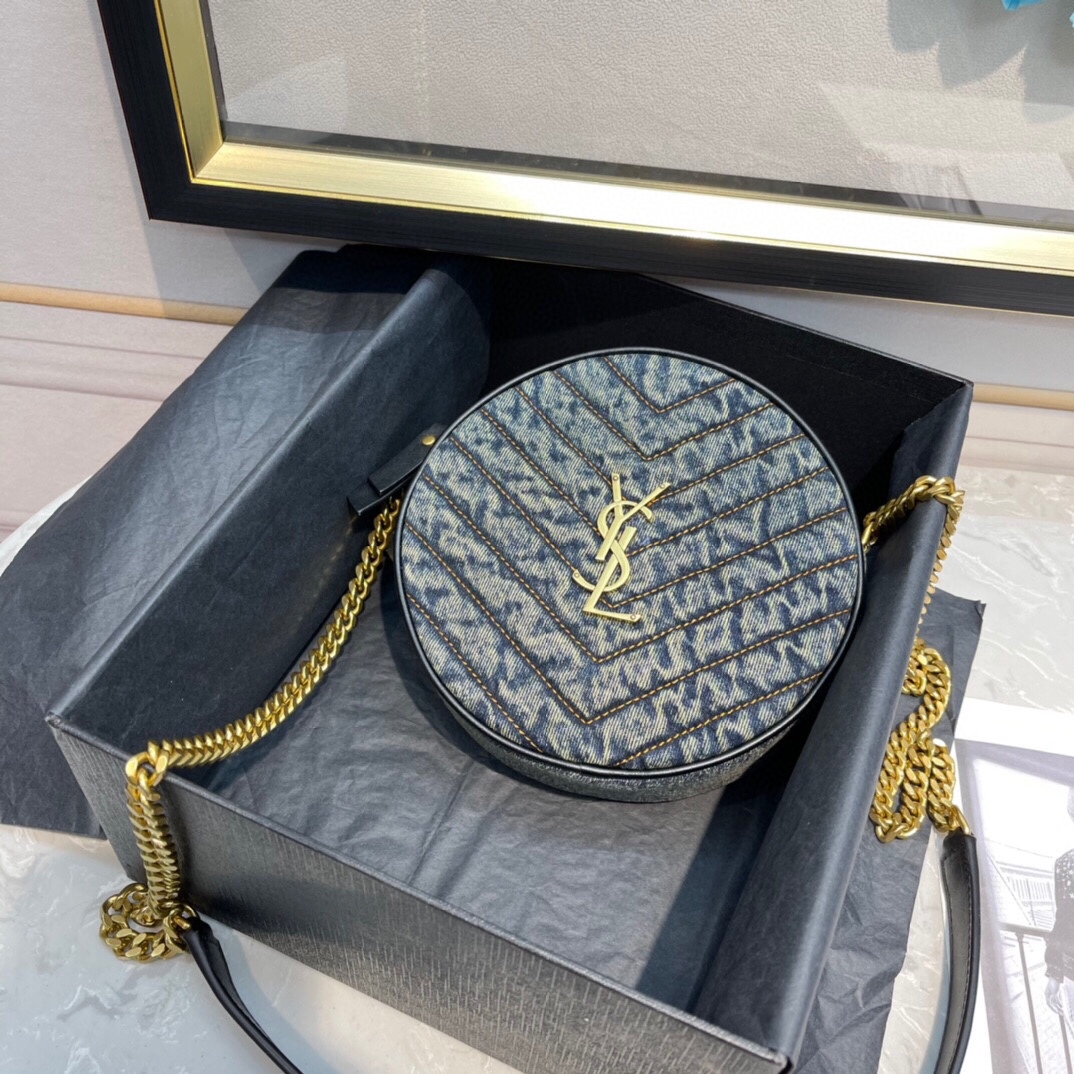 YSL Vinyle Round Bag-17*17*5.5CM
