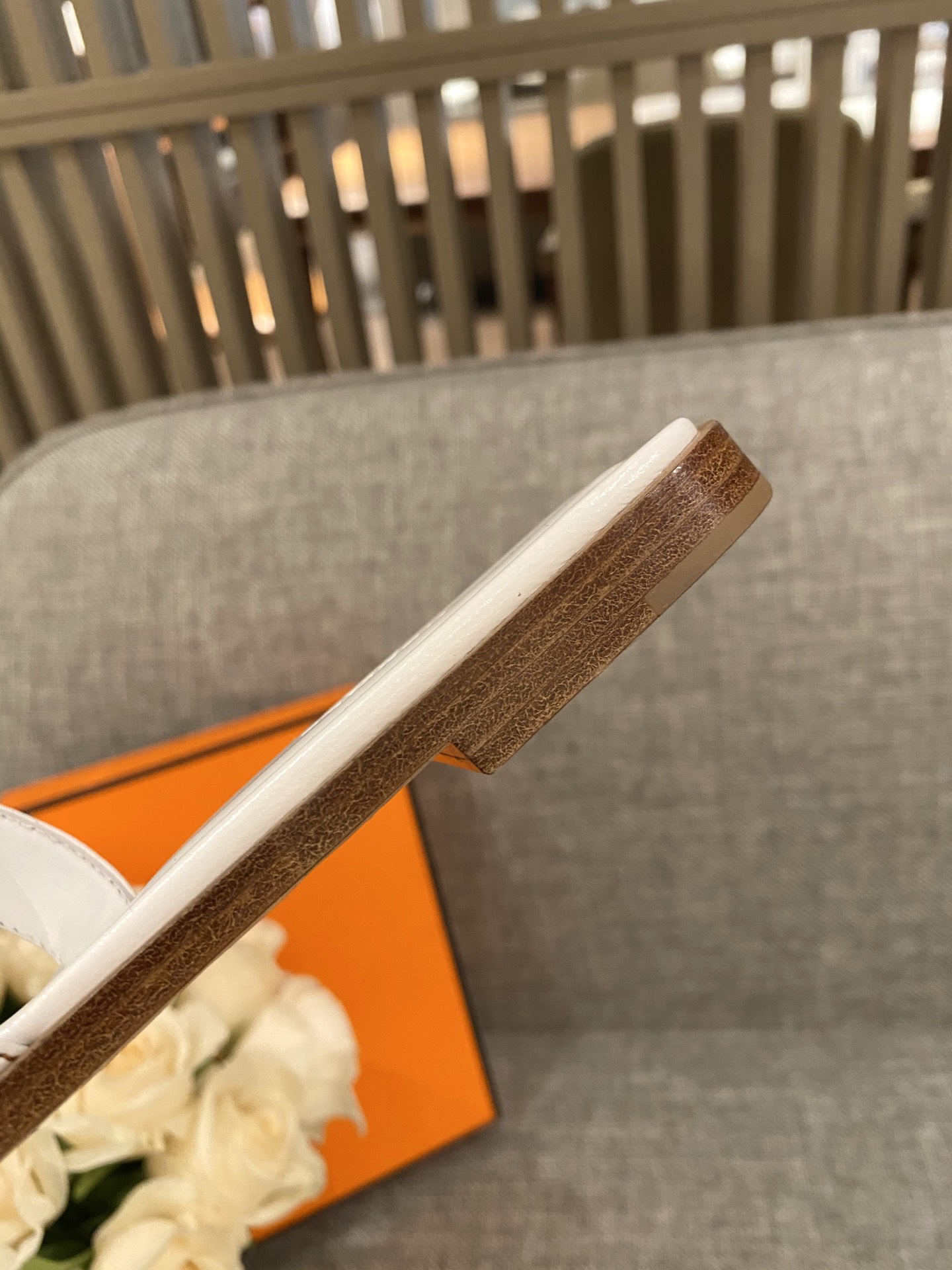 H**mes slippers in smooth leather