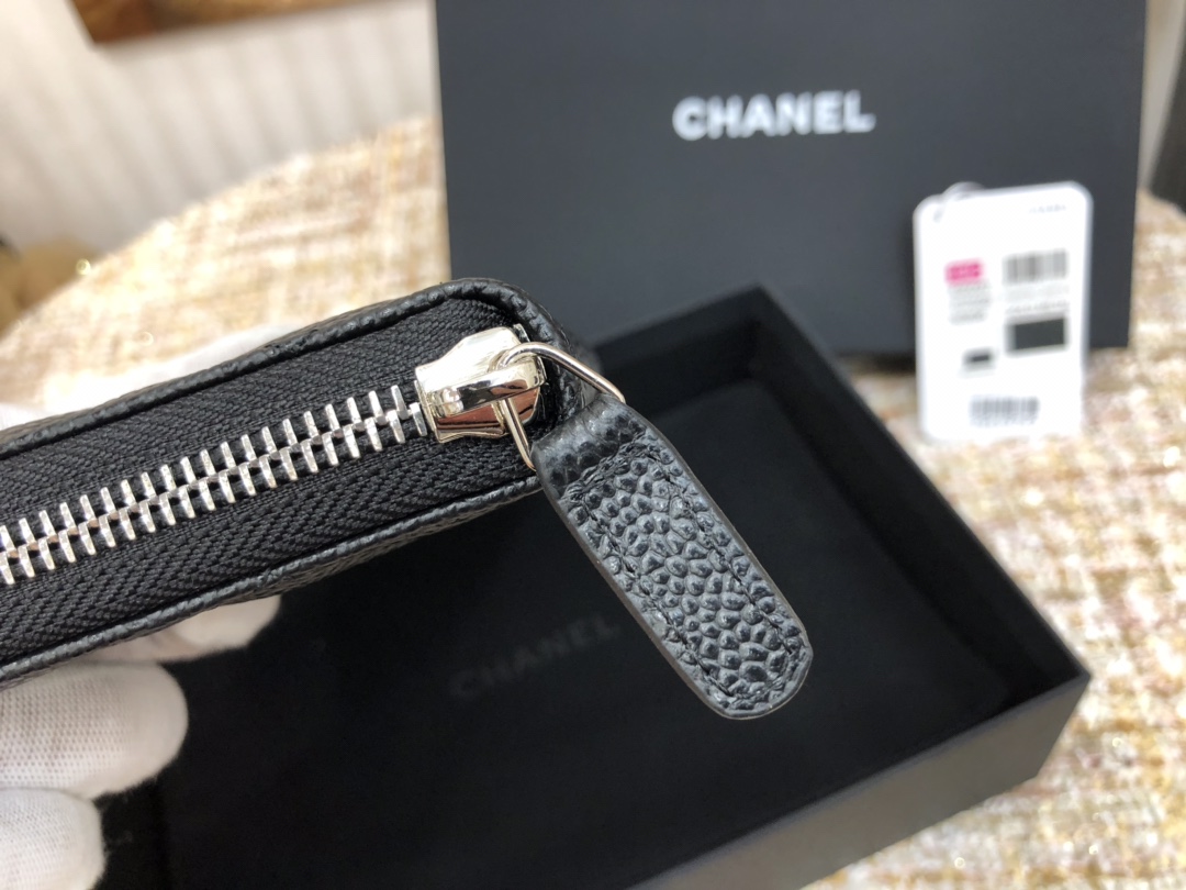 Ch@nel Wallet-Silver Hardware-19*10CM