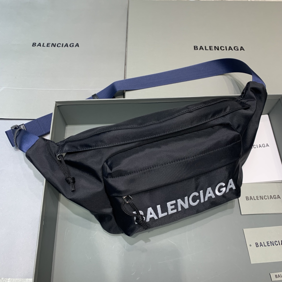 Ba*len*cia*ga wheel logo waist bag-23*5*20cm