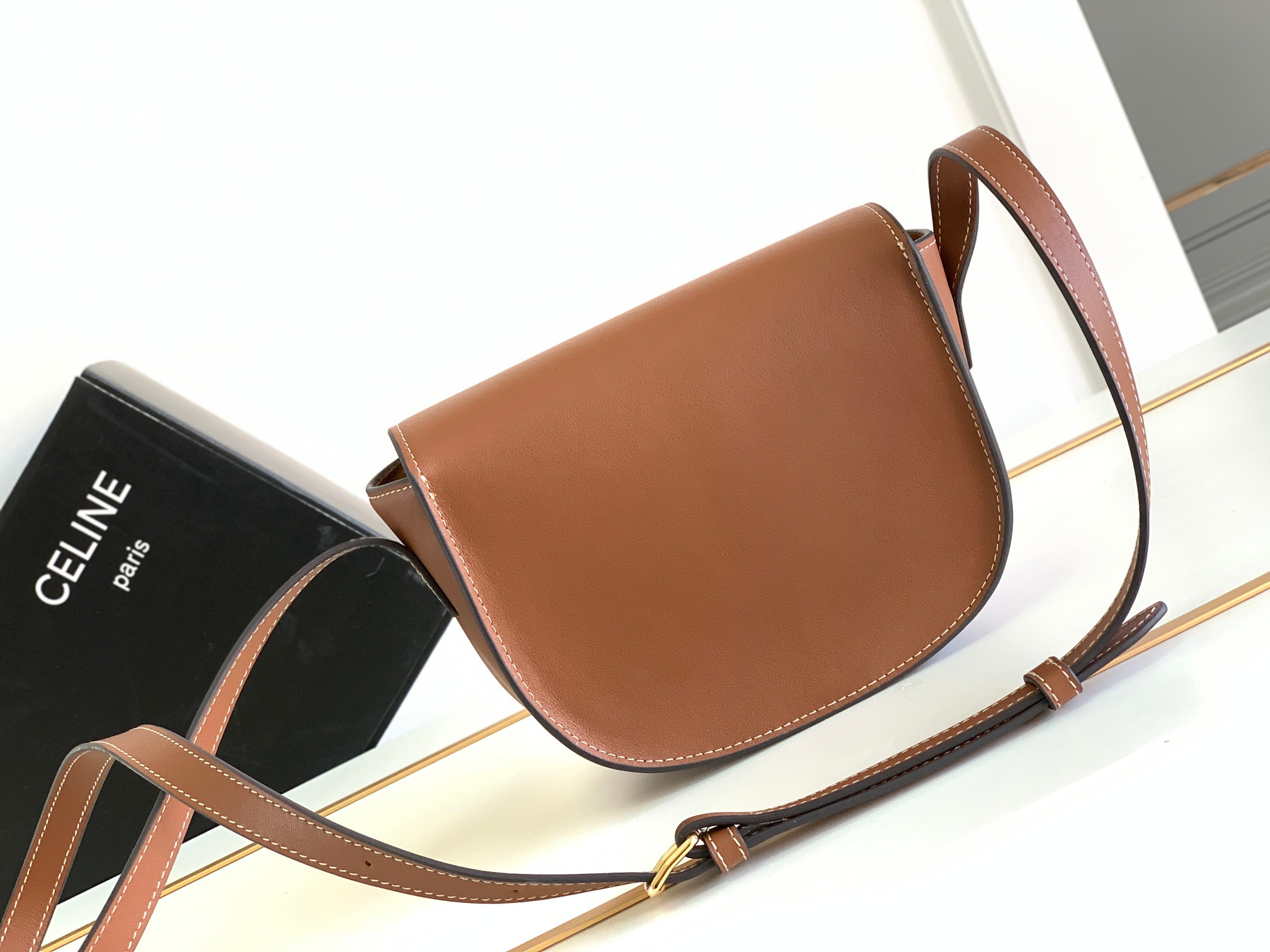 Ce**e folco cuir triomphe bag-18.5*15*7cm