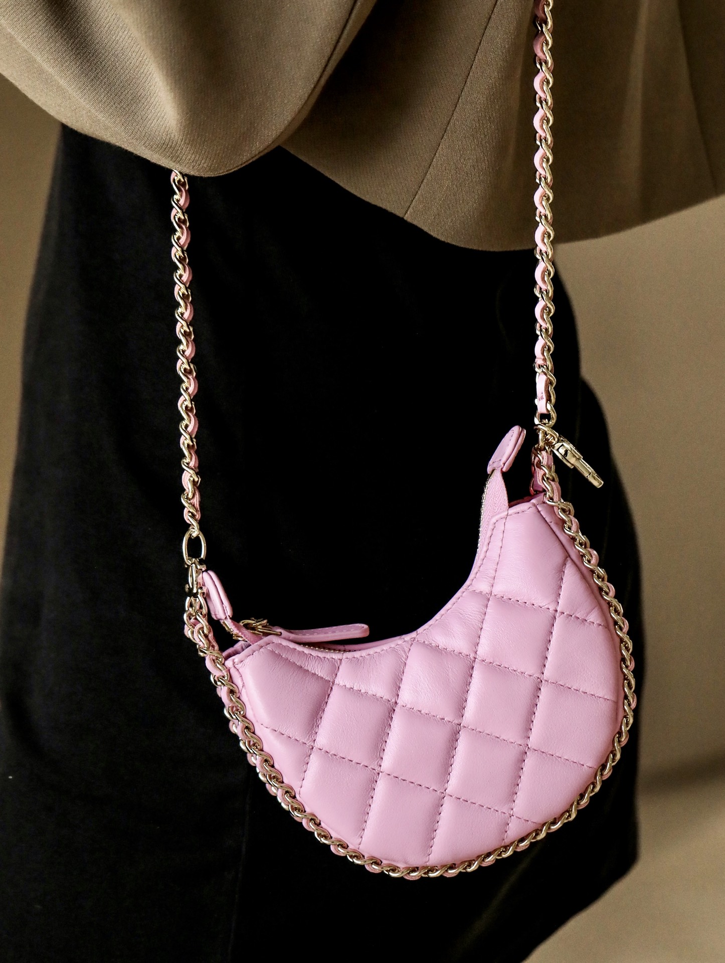 Ch@nel 23SS Moon Bag-16*10/22*14CM