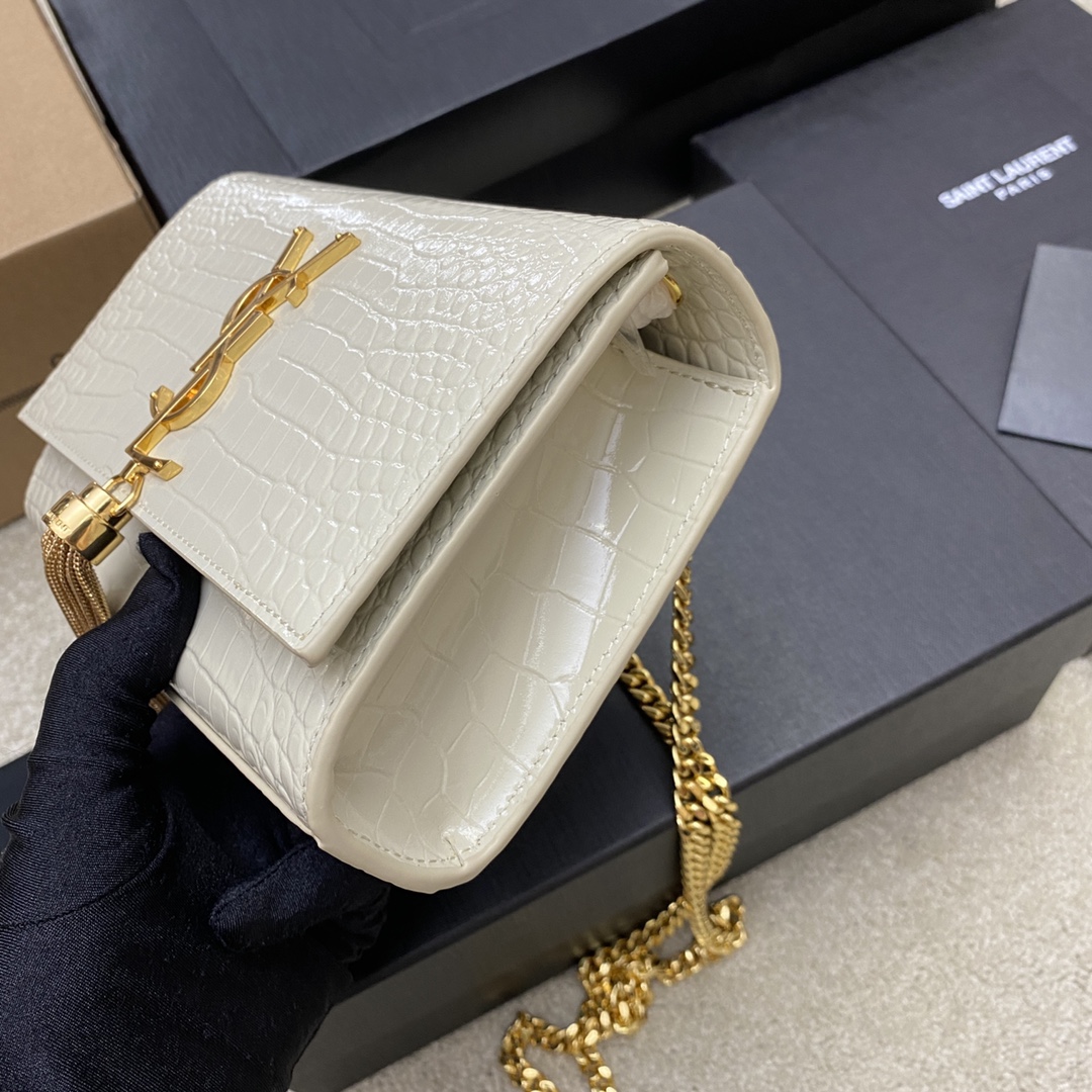 YSL Kate With Tassle In Crocodile-20x13.5x5.5cCM