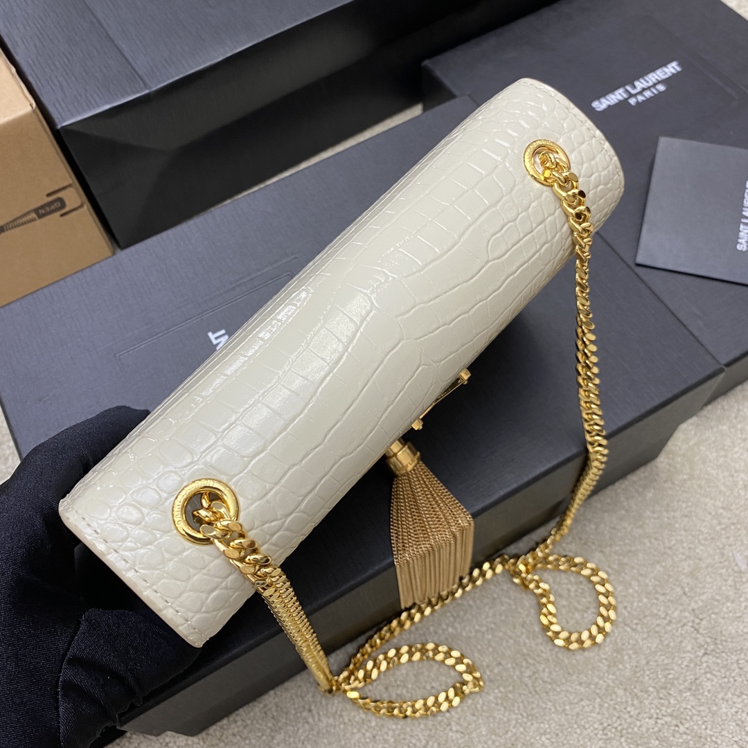 YSL Kate With Tassle In Crocodile-20x13.5x5.5cCM
