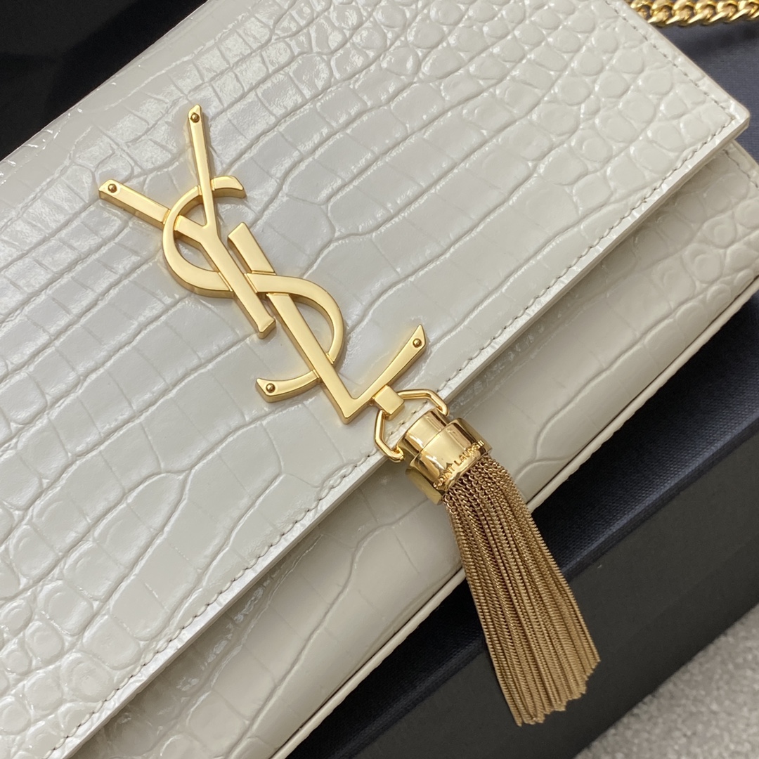 YSL Kate With Tassle In Crocodile-20x13.5x5.5cCM