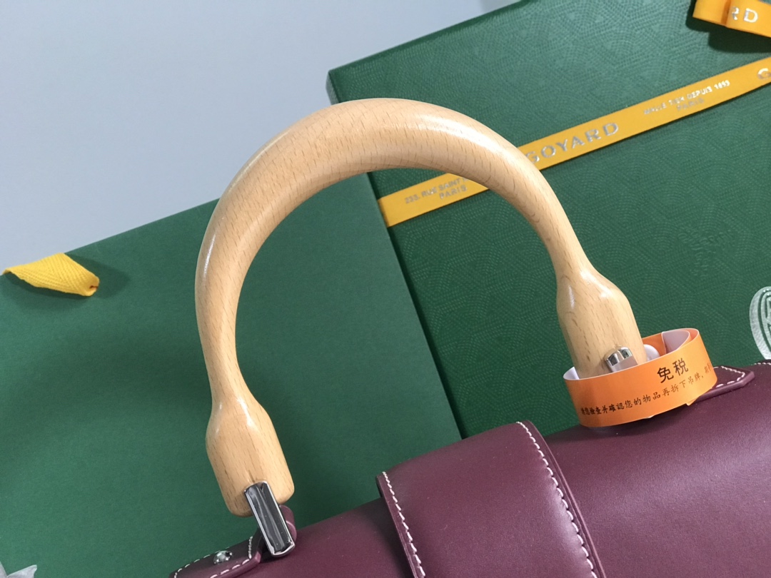 Go*ard coated canvas and leather saigon top handle bag-28×20×12cm