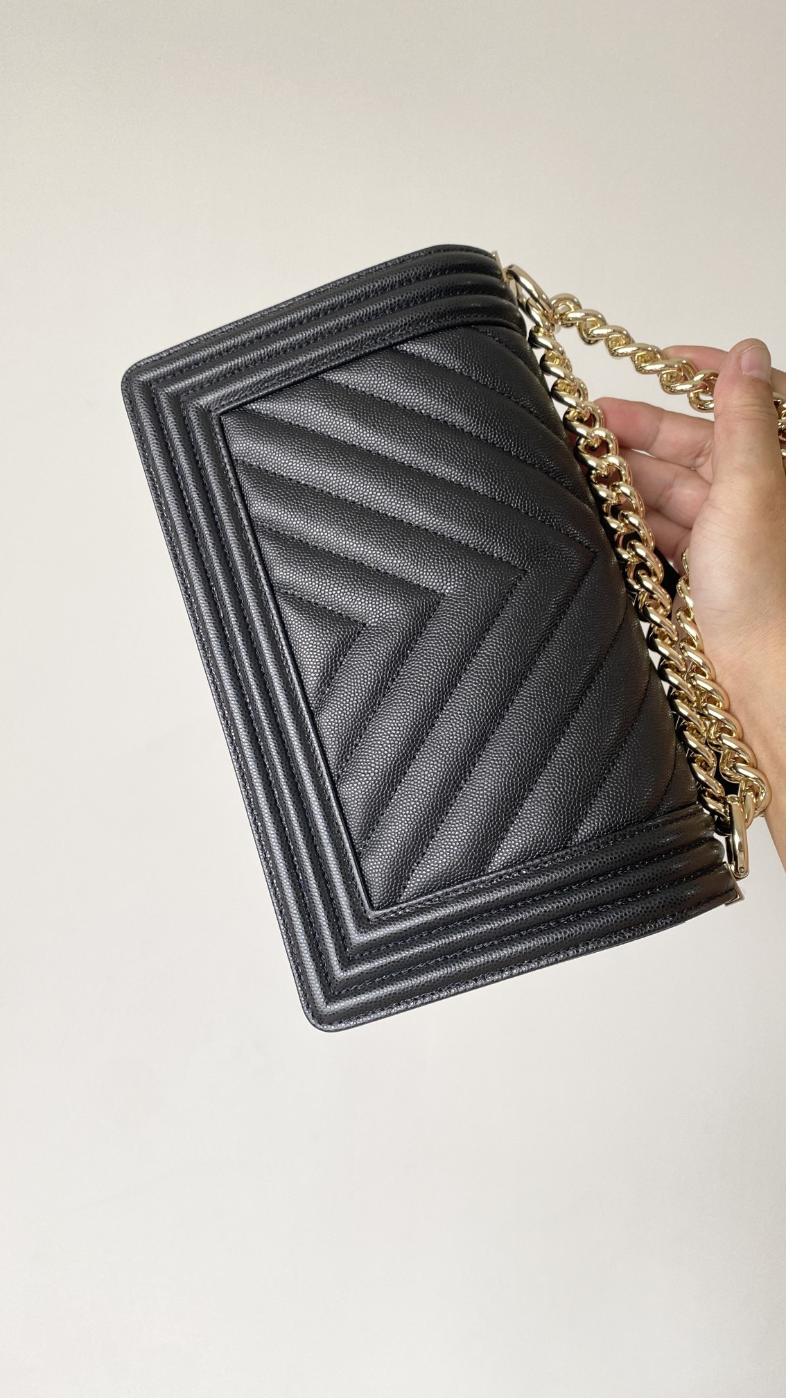 Ch@nel Boy Bag-Caviar-25CM