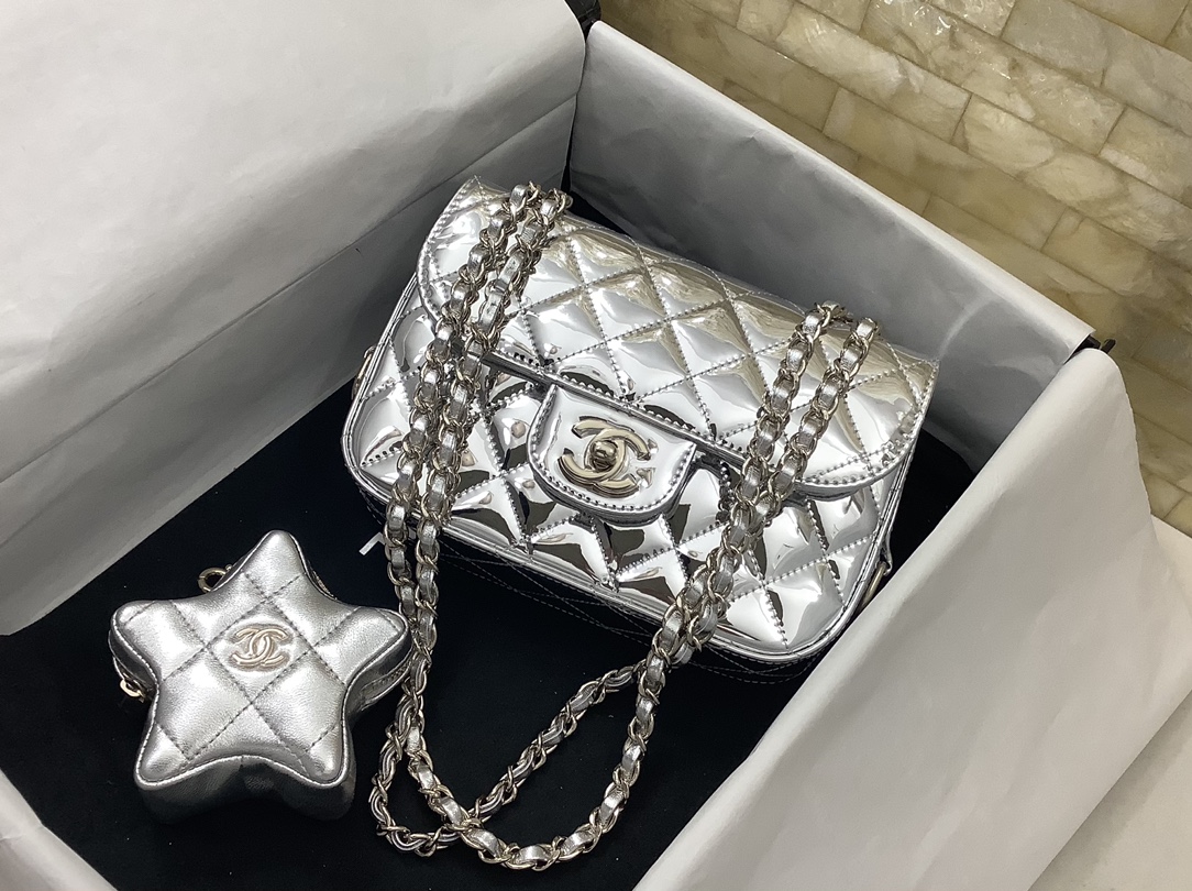 Ch@nel 2024SS Mini Flap Bag & Star Coin Purse-20*15*4CM