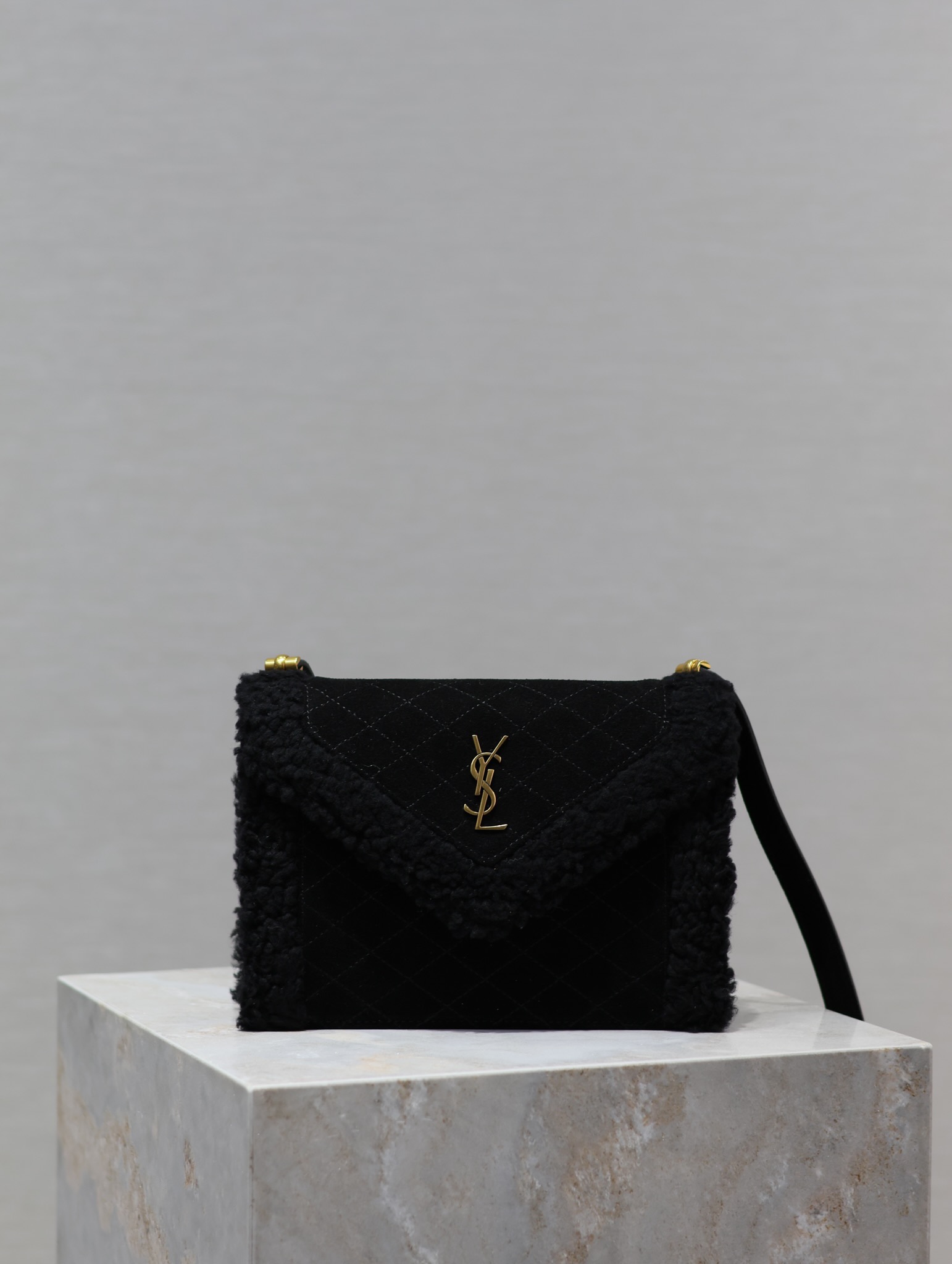 YSL Quilted Grain Envelope Bag-20×14.5x5CM