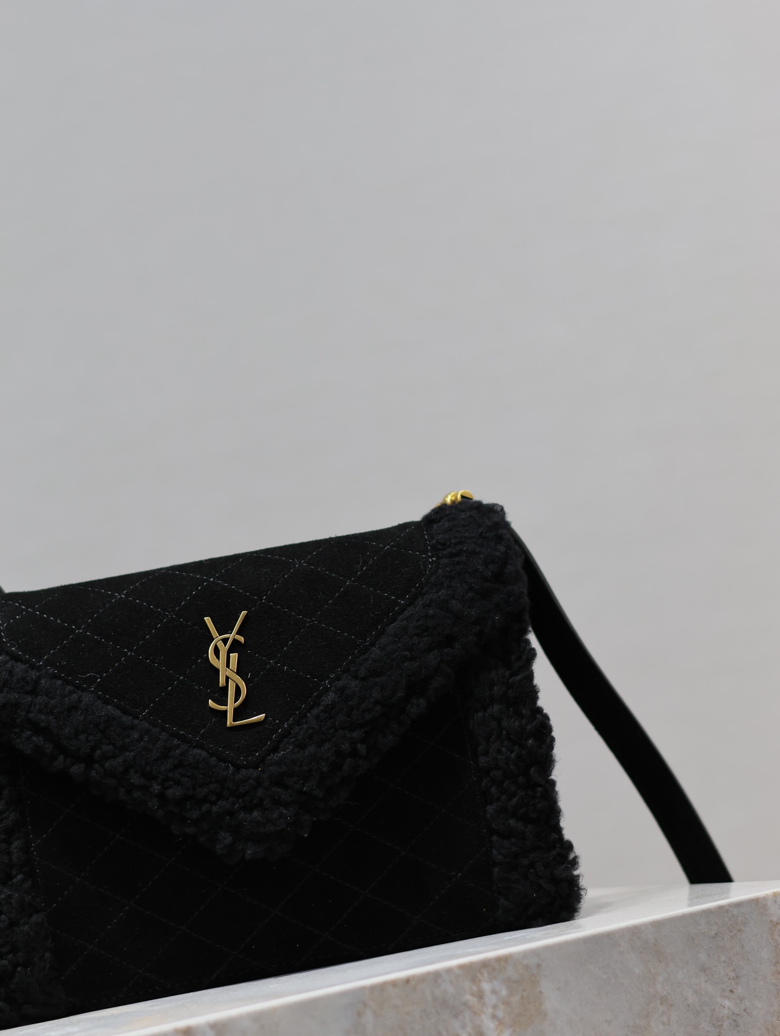 YSL Quilted Grain Envelope Bag-20×14.5x5CM