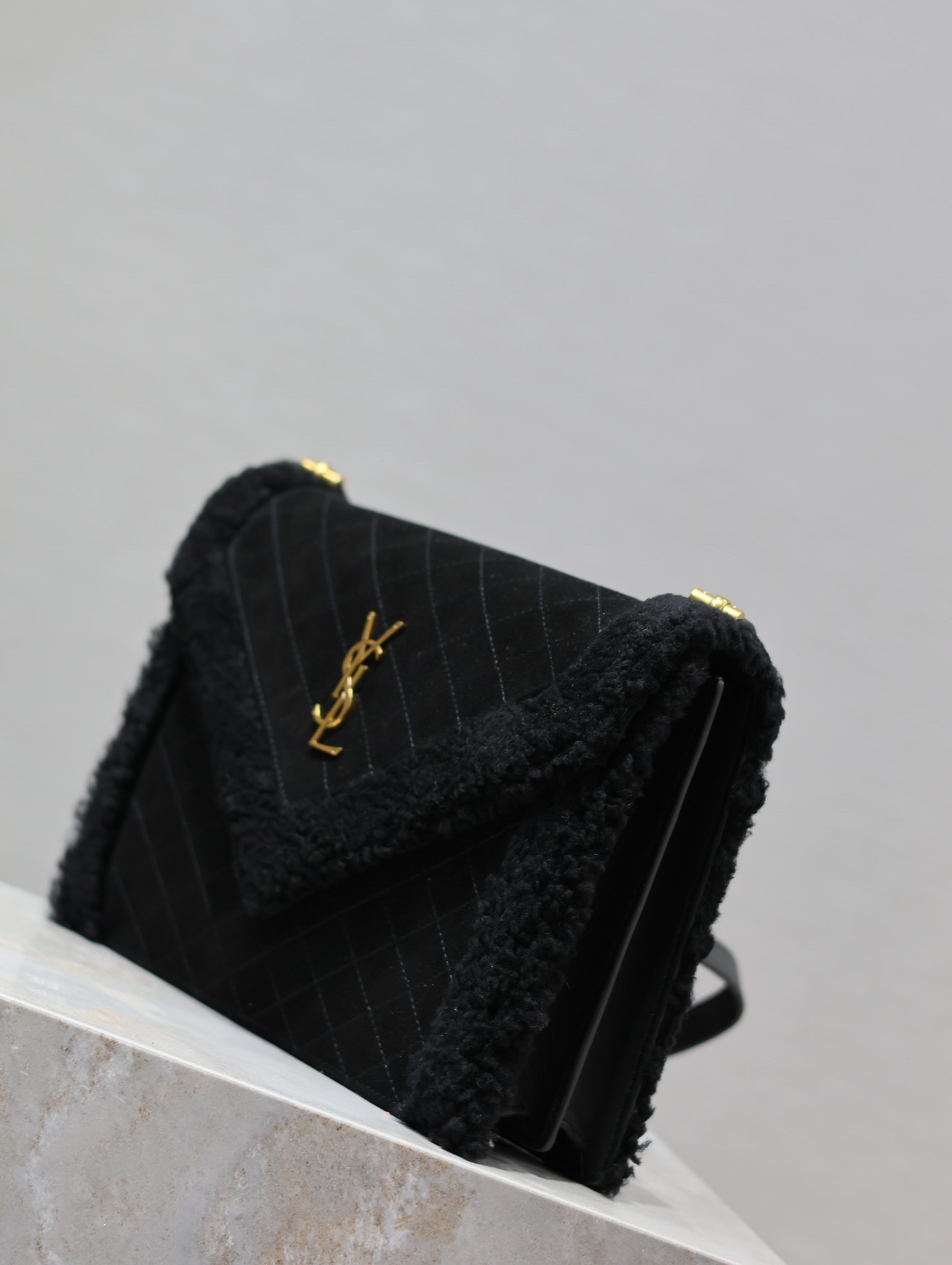 YSL Quilted Grain Envelope Bag-26×18×5CM