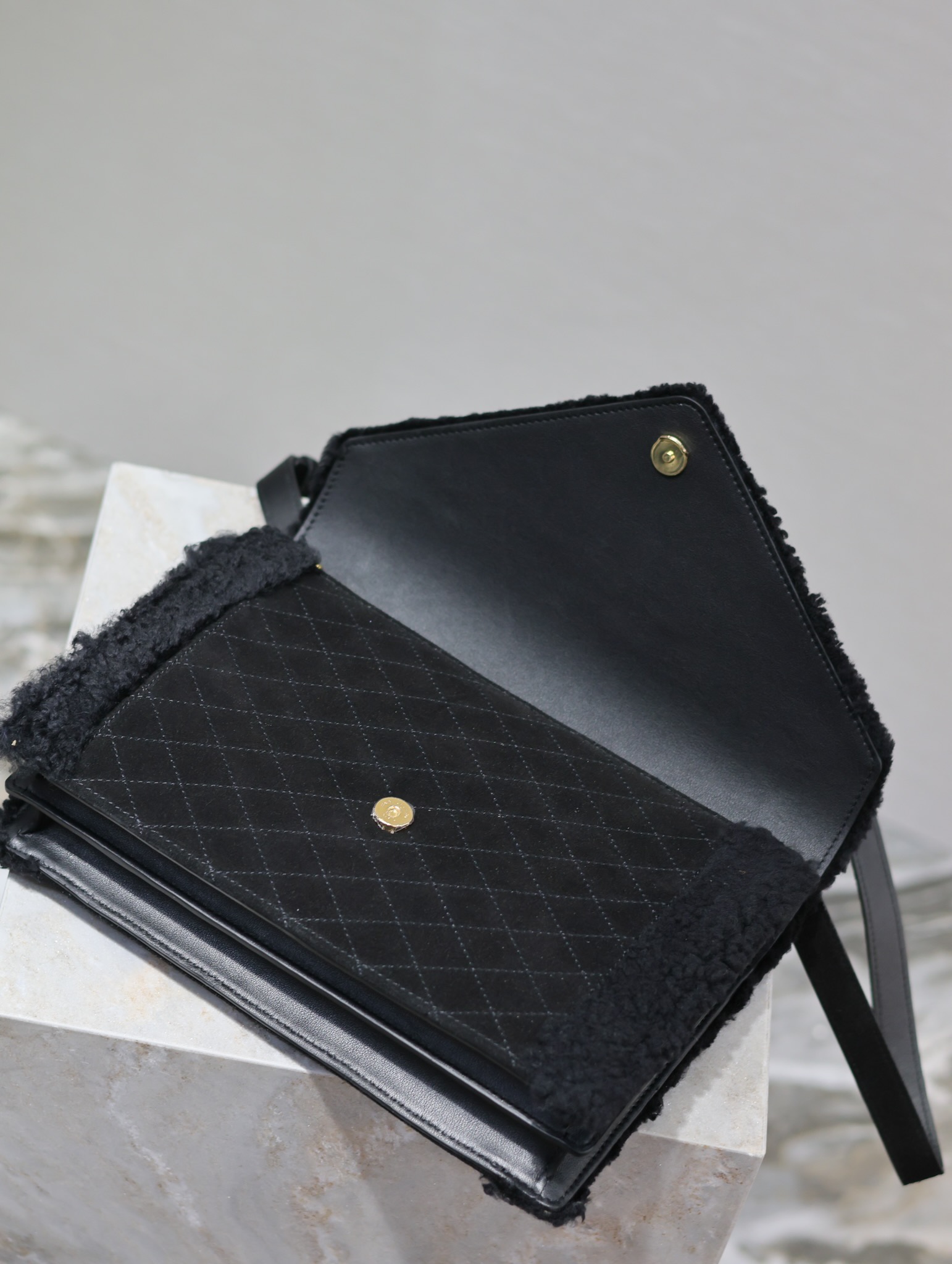 YSL Quilted Grain Envelope Bag-26×18×5CM