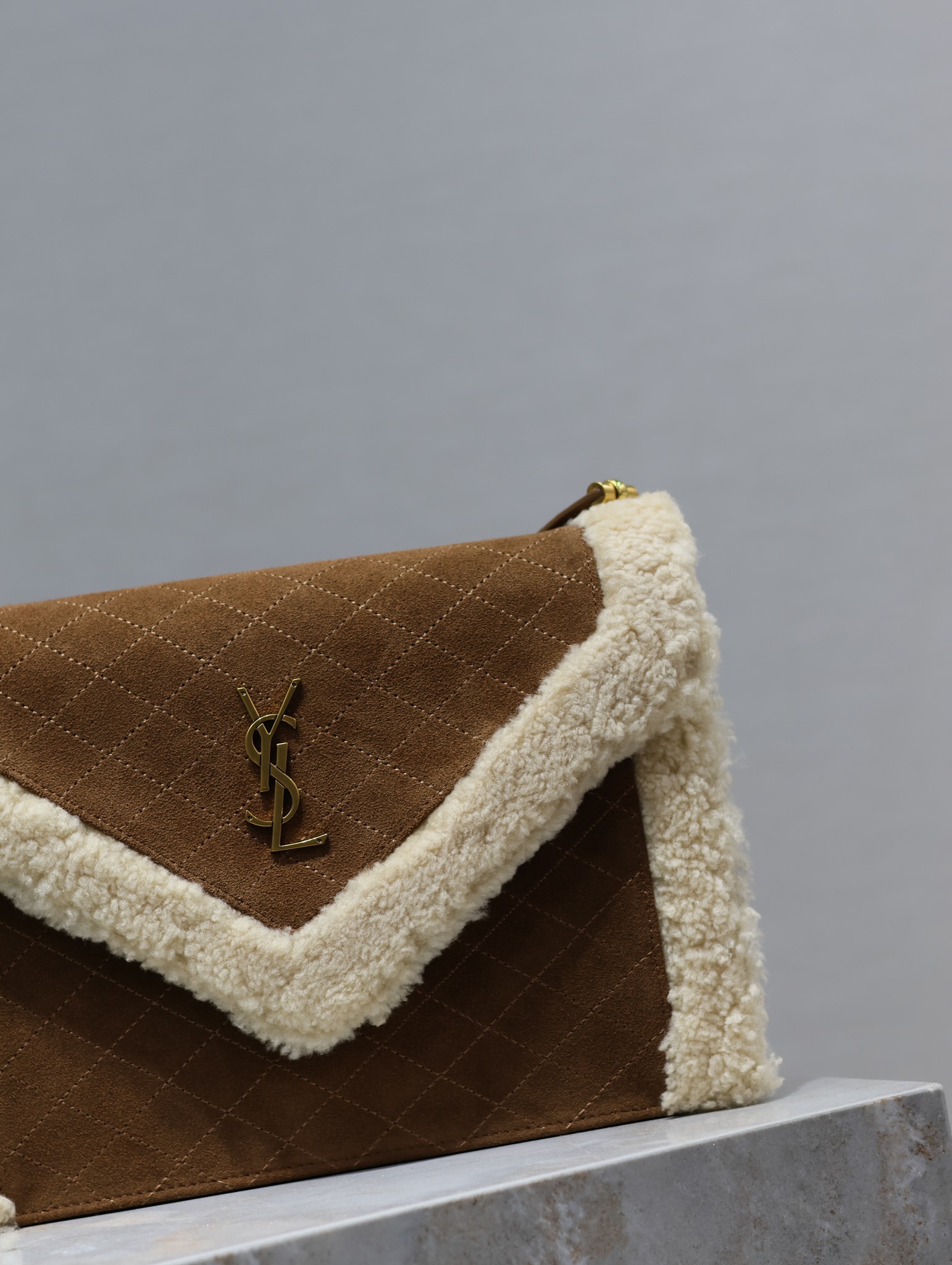 YSL Quilted Grain Envelope Bag-26×18×5CM