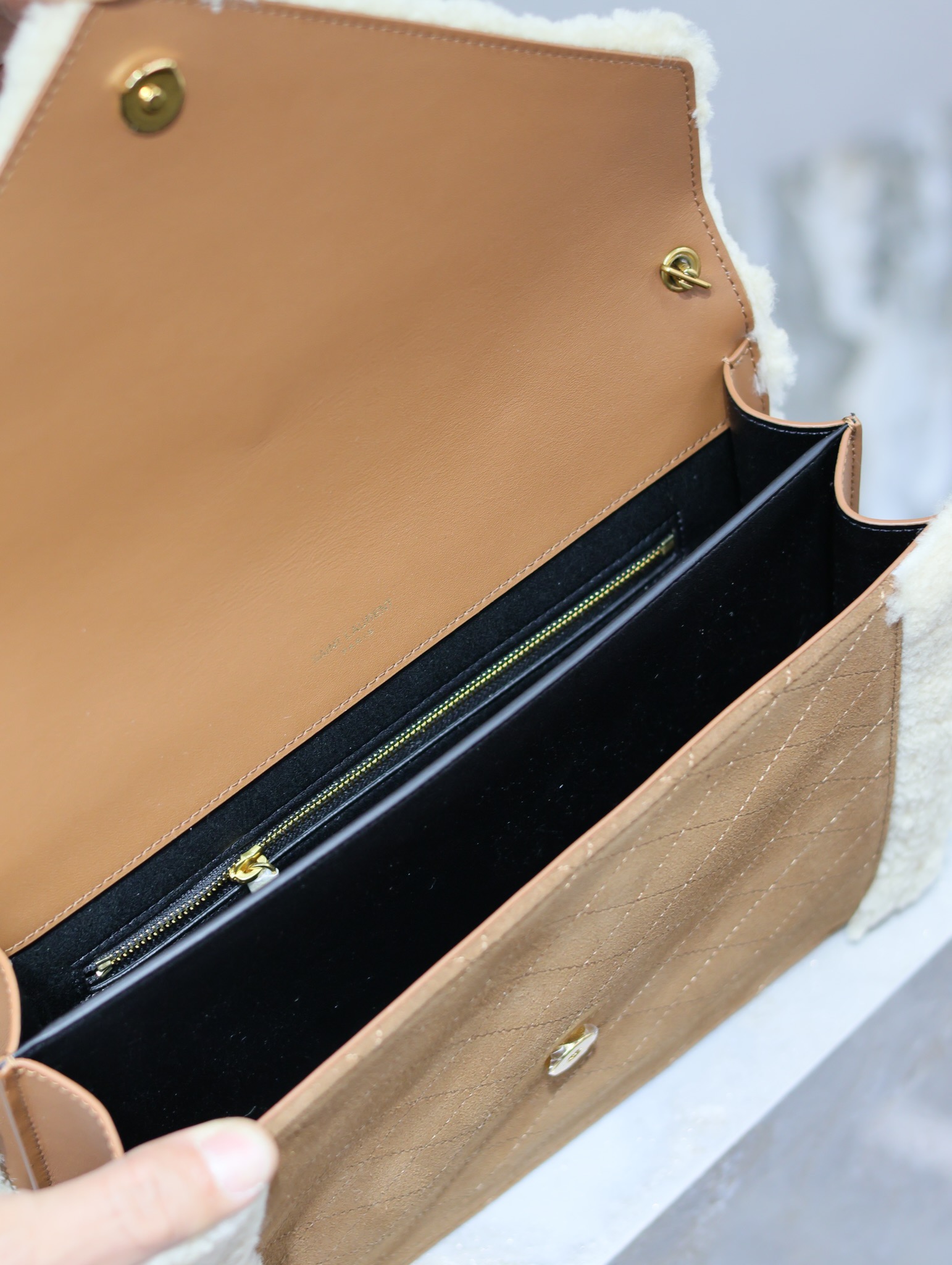 YSL Quilted Grain Envelope Bag-26×18×5CM