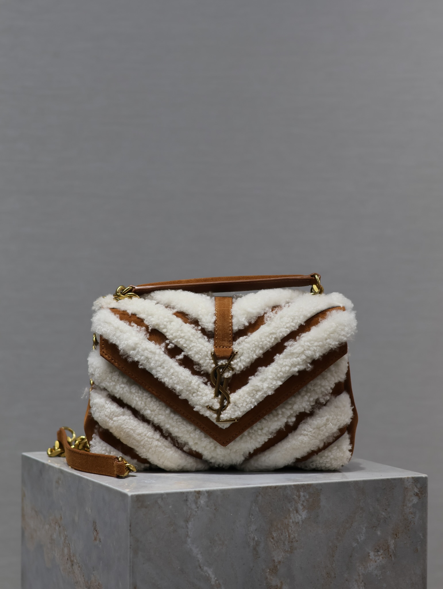 YS L Monogram College Bag-24*17*7CM