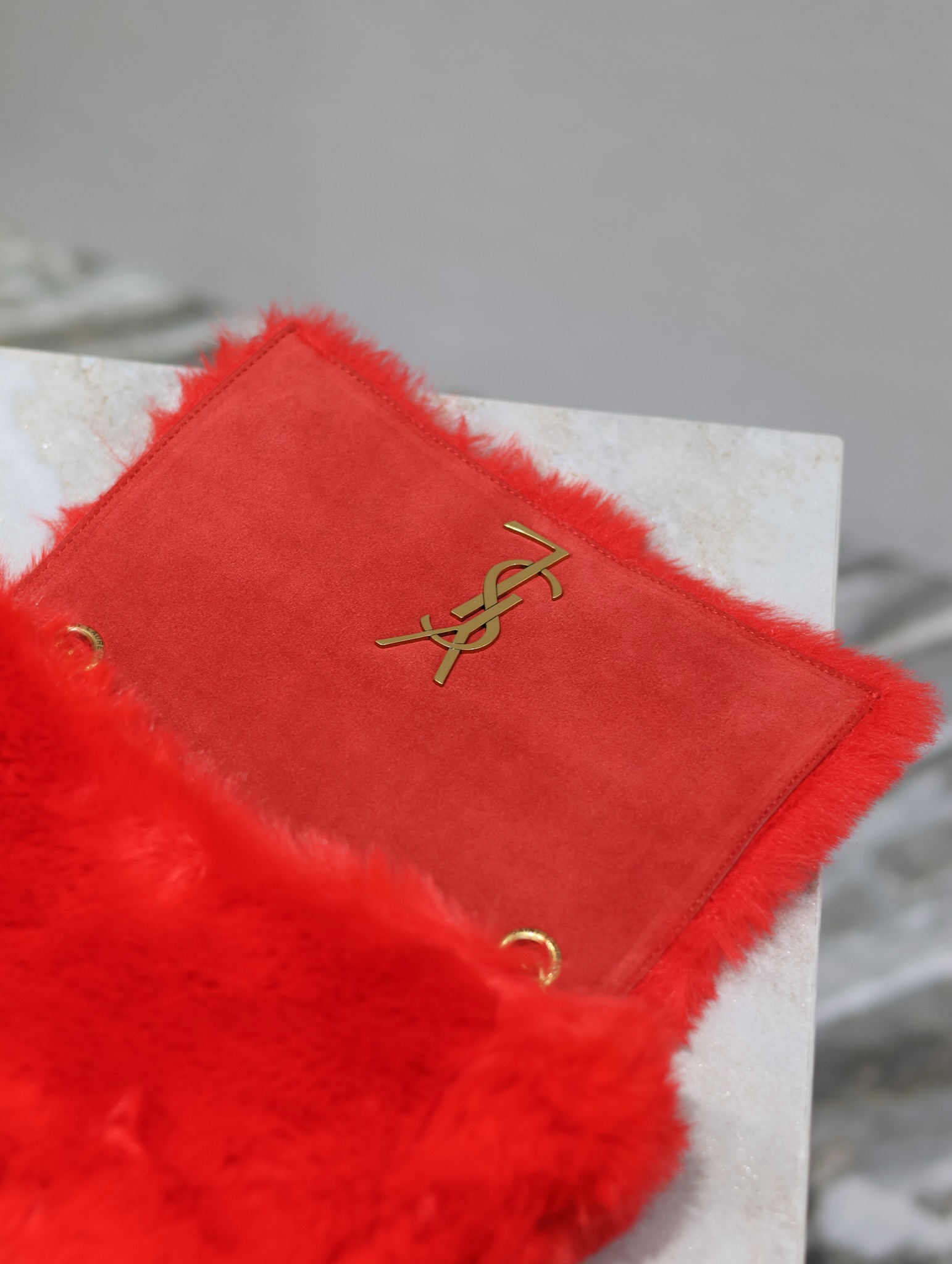 YSL Rabbit Fur Kate Bags-22×14×5CM