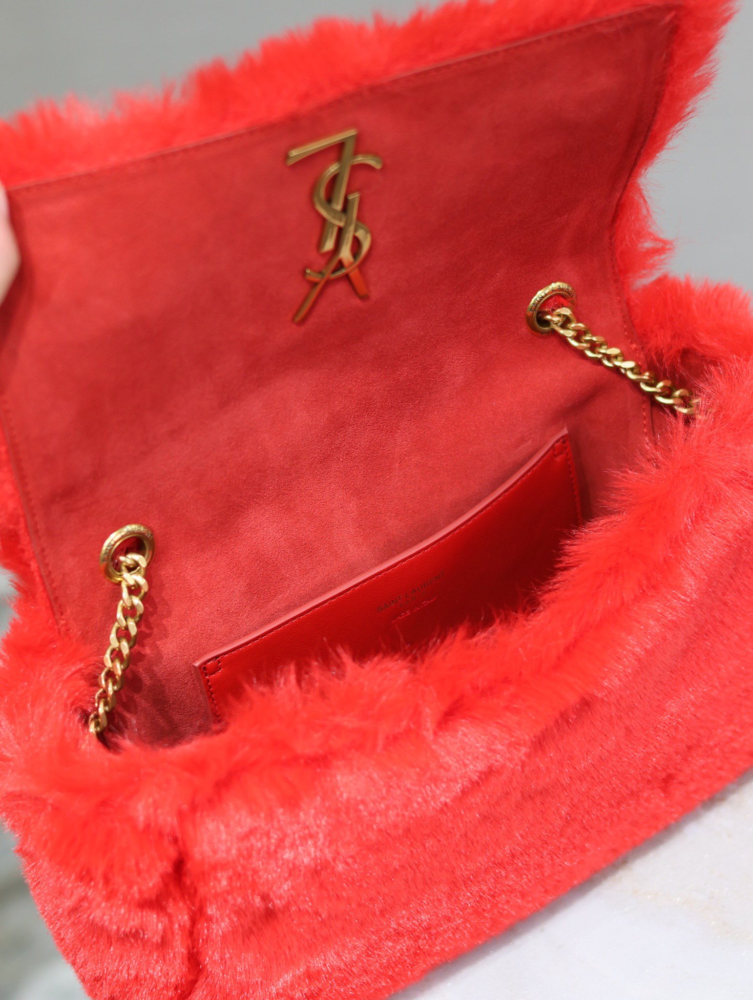 YSL Rabbit Fur Kate Bags-22×14×5CM