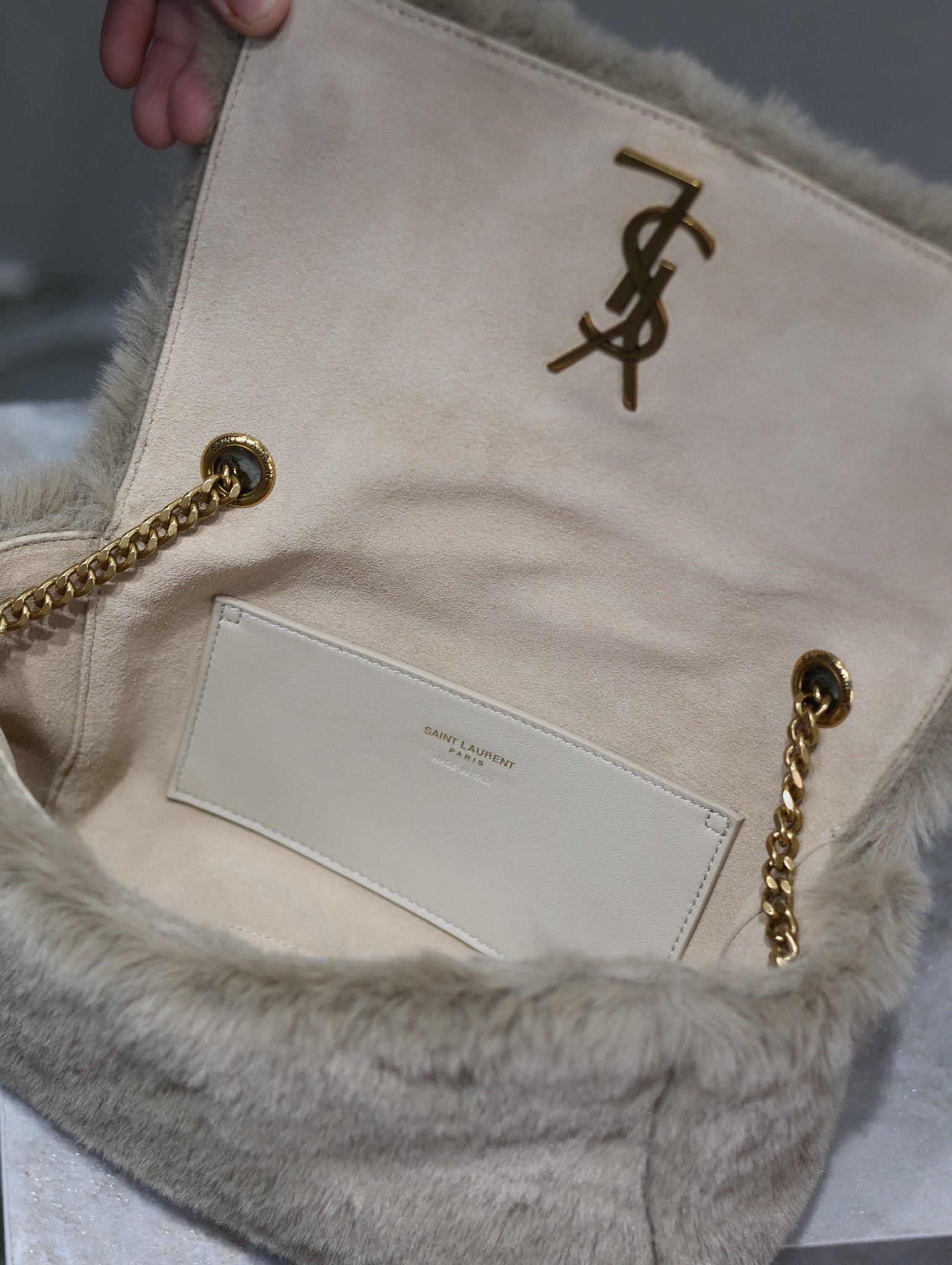 YSL Rabbit Fur Kate Bags-22×14×5CM