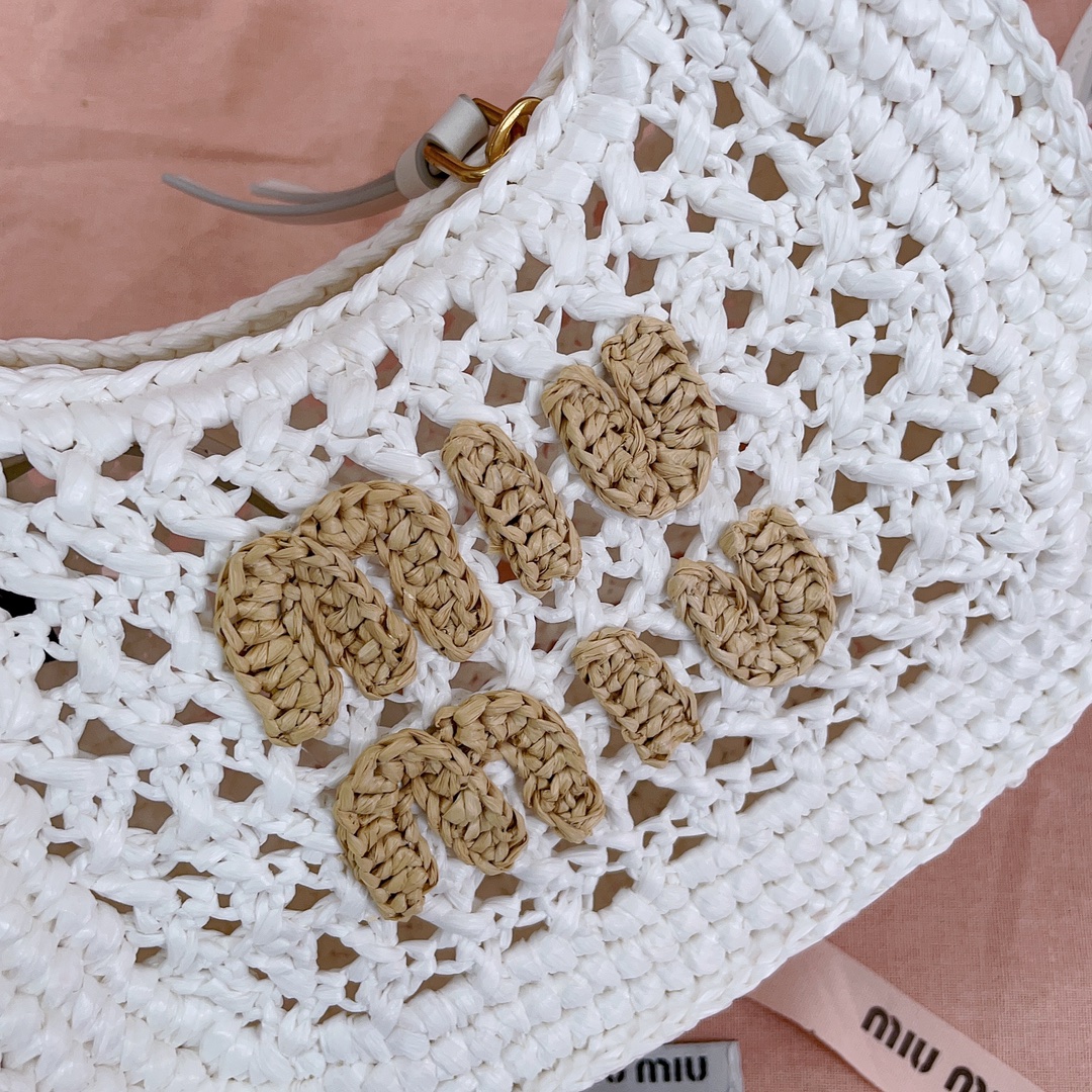 MiuMiu Wander Crochet-Knit Shoulder Bag-20X 17 X6CM