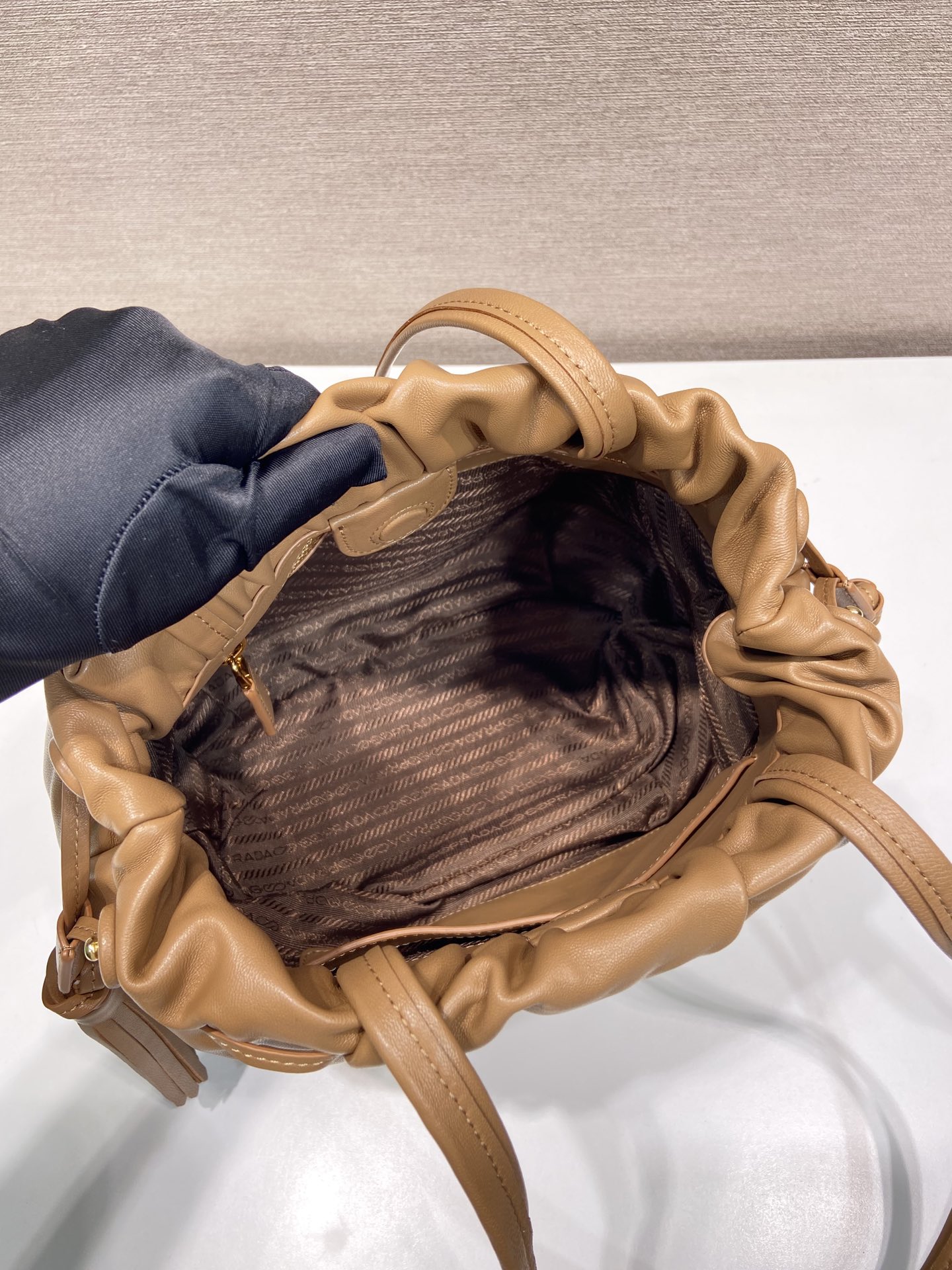 Pra*a leather shoulder 1bg541 bag-24*25*11cm