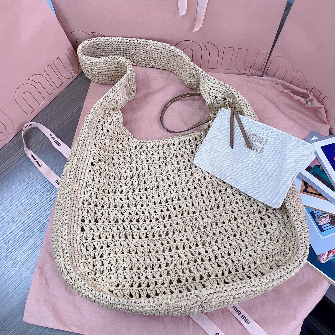 MiuMiu Raffia Tote Bag-44X 31.5 X8CM