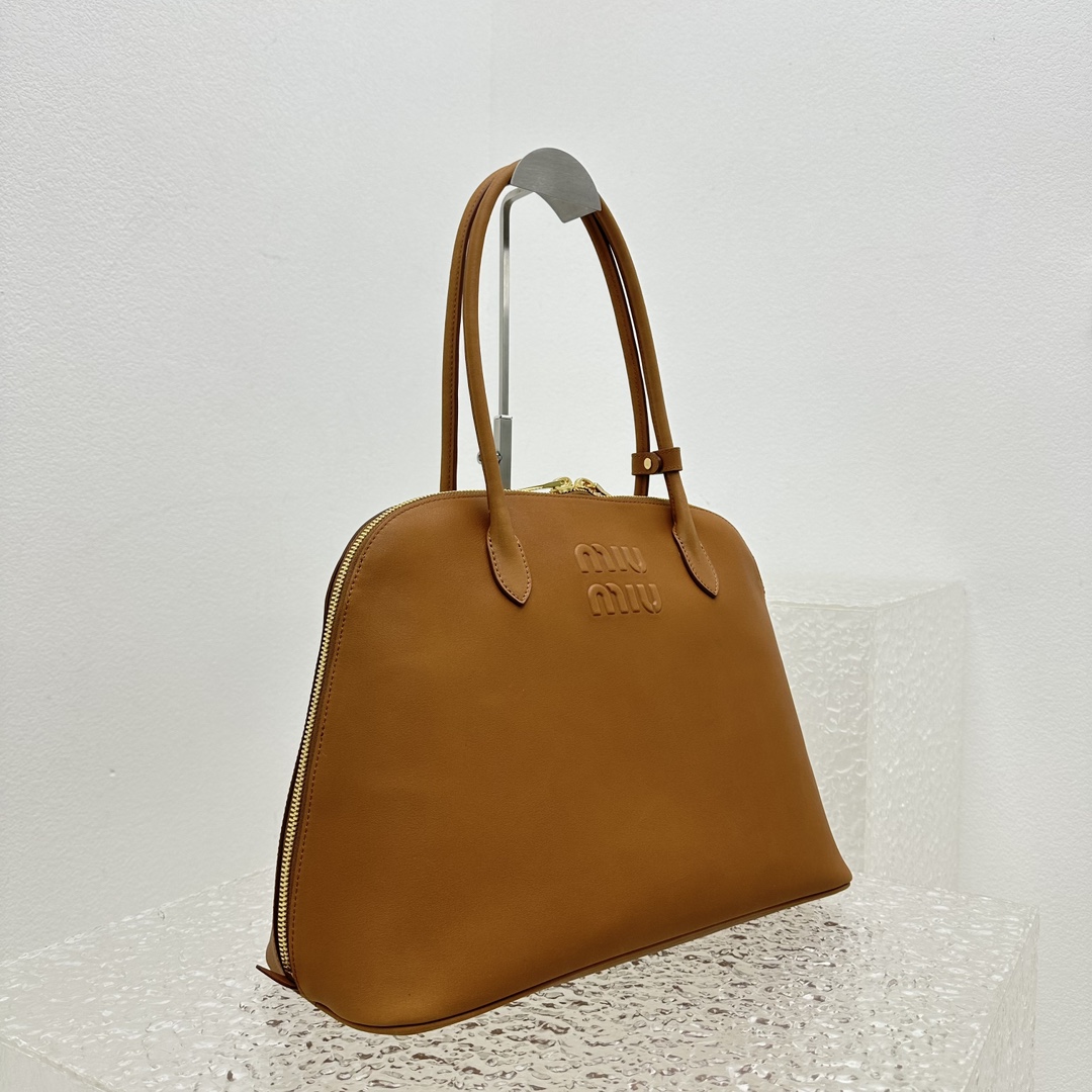 MiuMiu Casual Style Plain Leather Elegant Style Bridal Logo-39*17*28CM