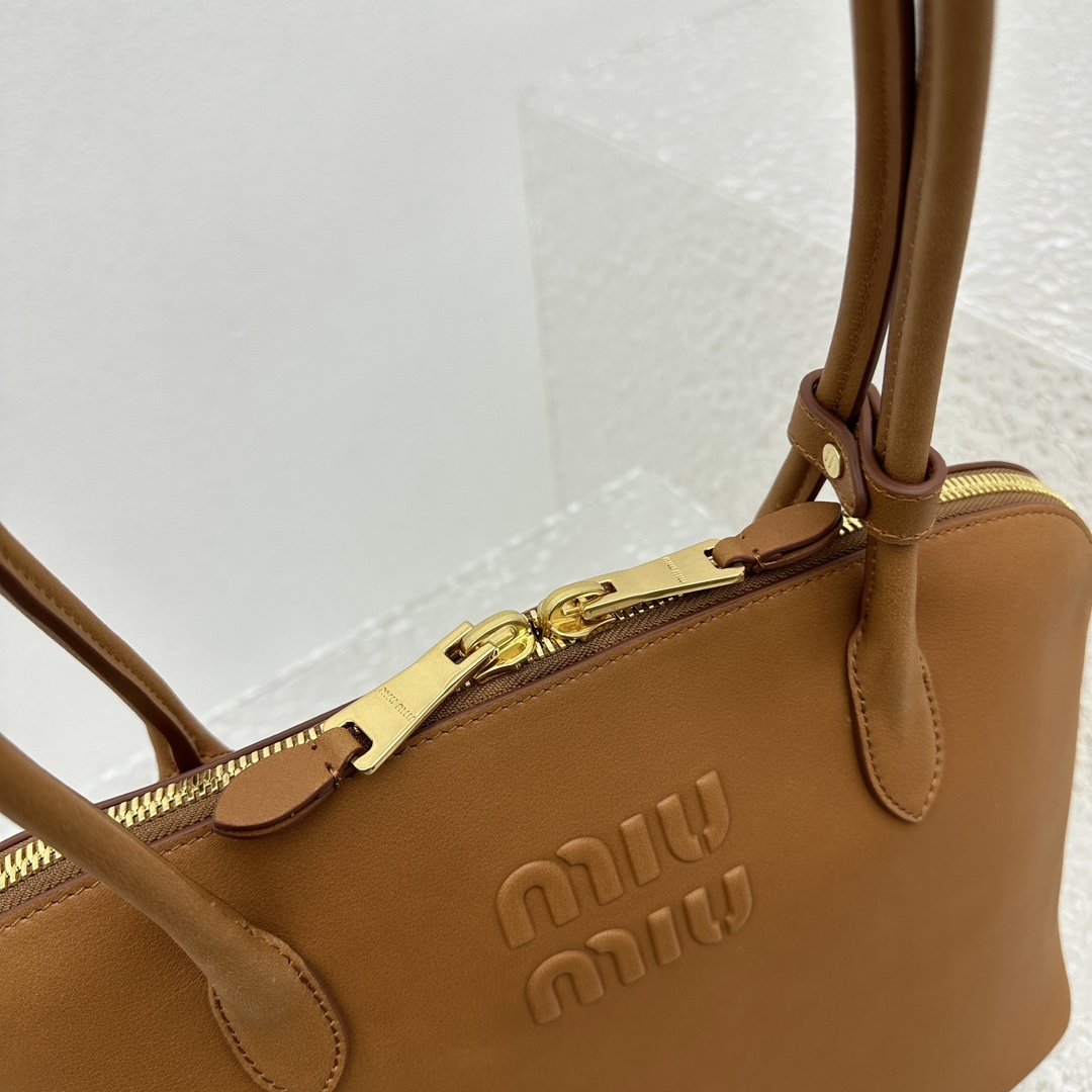 MiuMiu Casual Style Plain Leather Elegant Style Bridal Logo-39*17*28CM