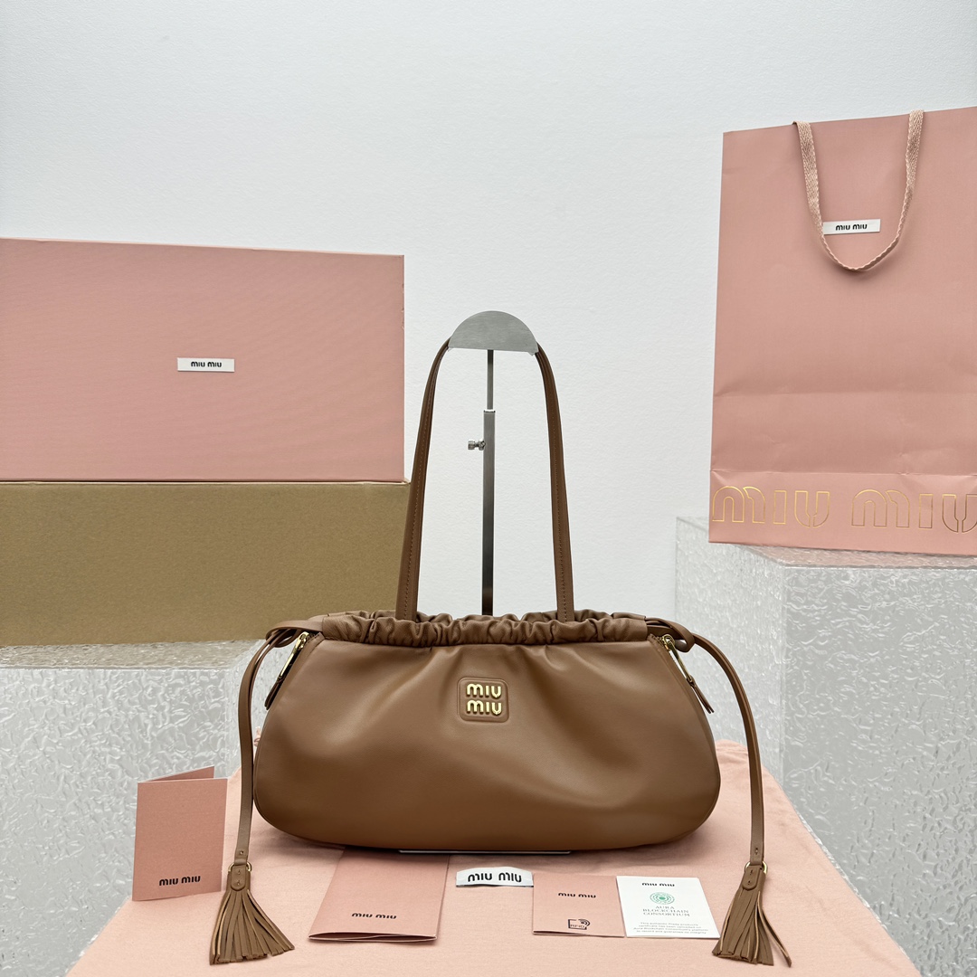 MiuMiu Leather Hobo Bag-35*18*9CM